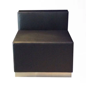 Black Leather Chair w/ Brushed Steel Base 25" X 20" X 26" $95.00