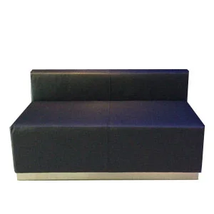 Black Leather Loveseat w/ Brushed Steel Base 51" long X 20" deep X 26" tall $125.00