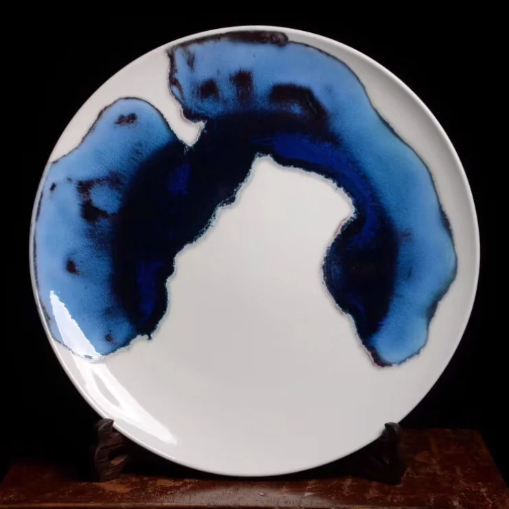 Ceramic Plate in Blue and White I