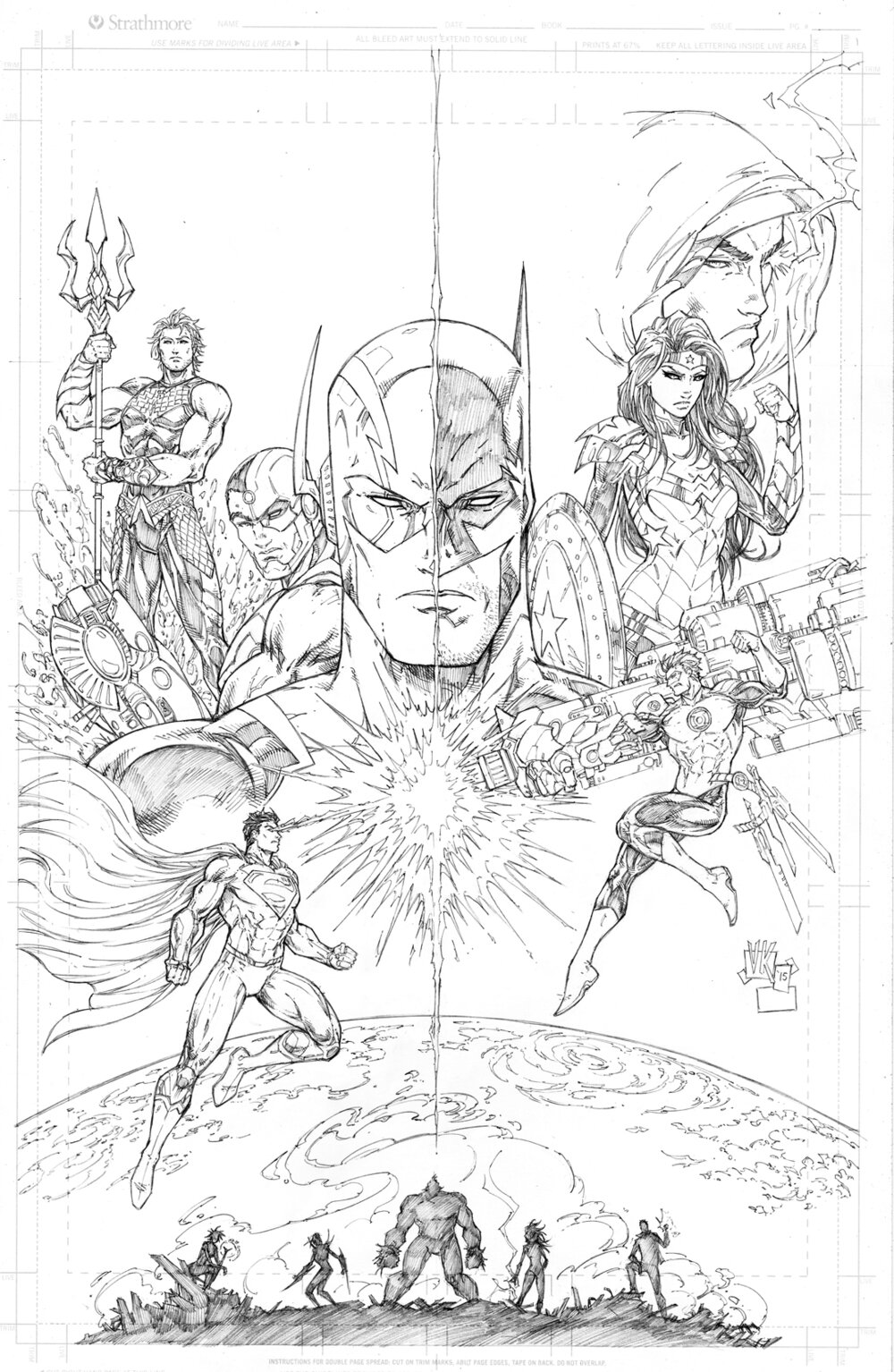 V Ken Marion - Justice League (Superman, Batman, Wonder Woman, Flash, Green  Lantern, Cyborg, Aquaman, Shazam) — Modern Mythology Comic Art