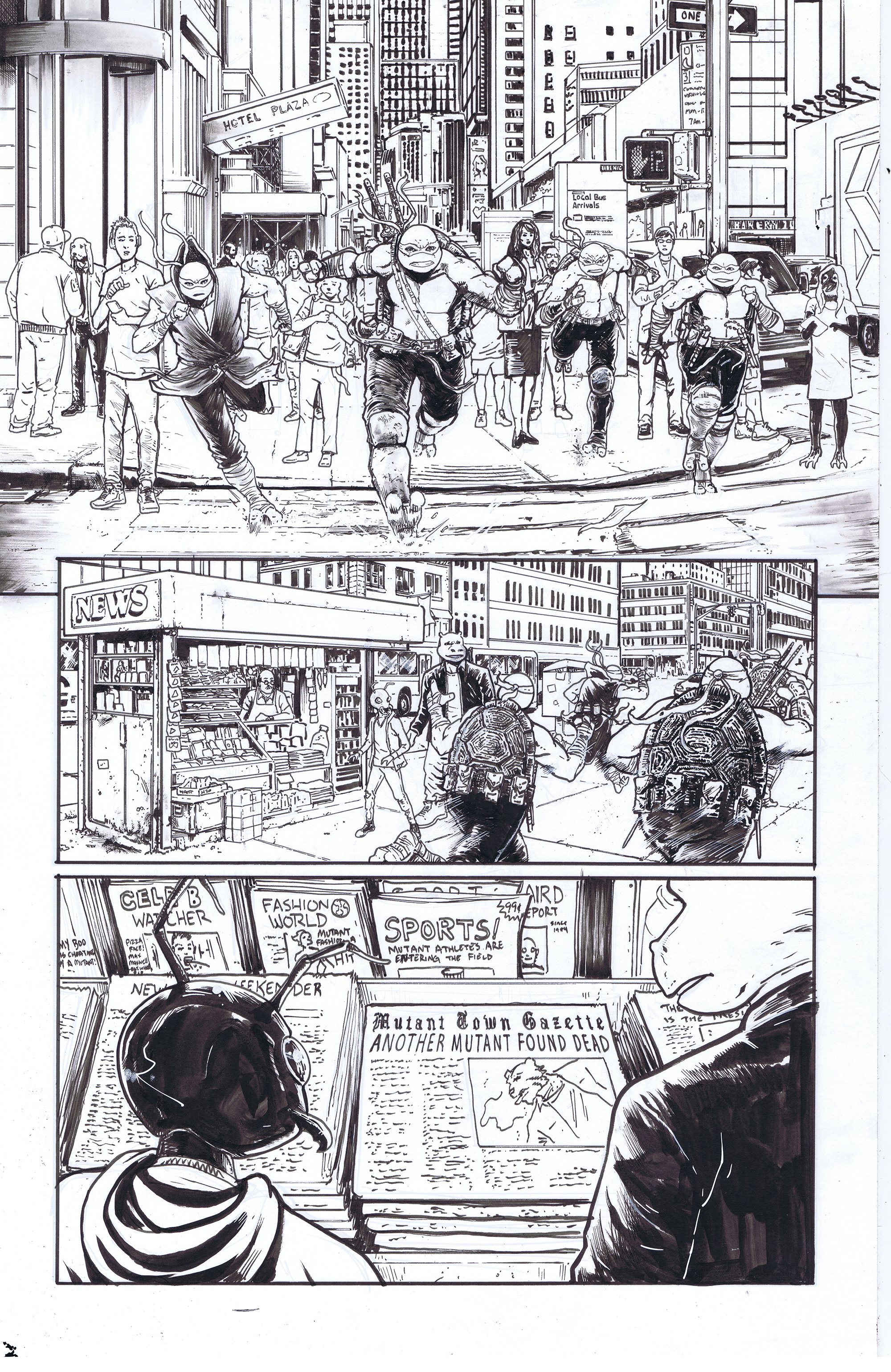 Gavin Smith - TMNT Issue 140, Page 2 — Modern Mythology Comic Art