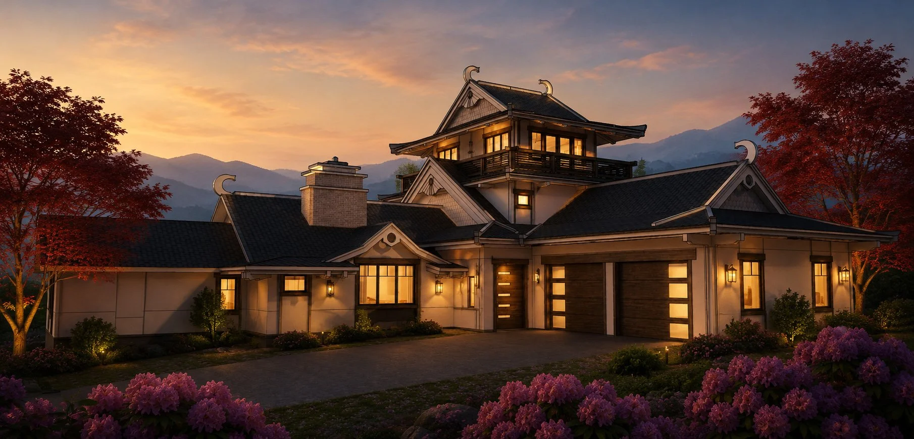  A renovation-addition inspired by Kitsuki Castle. 