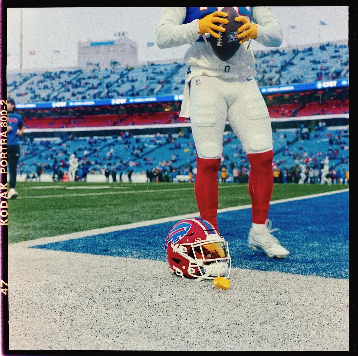 Curtain call at the Ralph.

- portra 400, 800, cinestill 800 on the rolleiflex.

Check off shooting the Bills in 90&rsquo;s throwbacks on film. What an absolute wild ride at this stadium, on this turf, in that tunnel. Shout out to @cinestillfilm for 