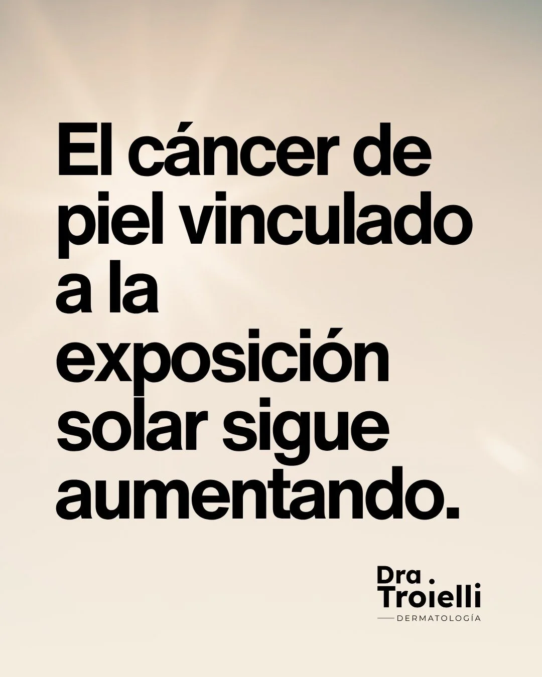 🧴 El c&aacute;ncer de piel vinculado a la exposici&oacute;n solar sigue en aumento.
Desliz&aacute; para ver por qu&eacute; ☀️👉

#dermatologia #cancerdepiel #proteccionsolar #generacionz