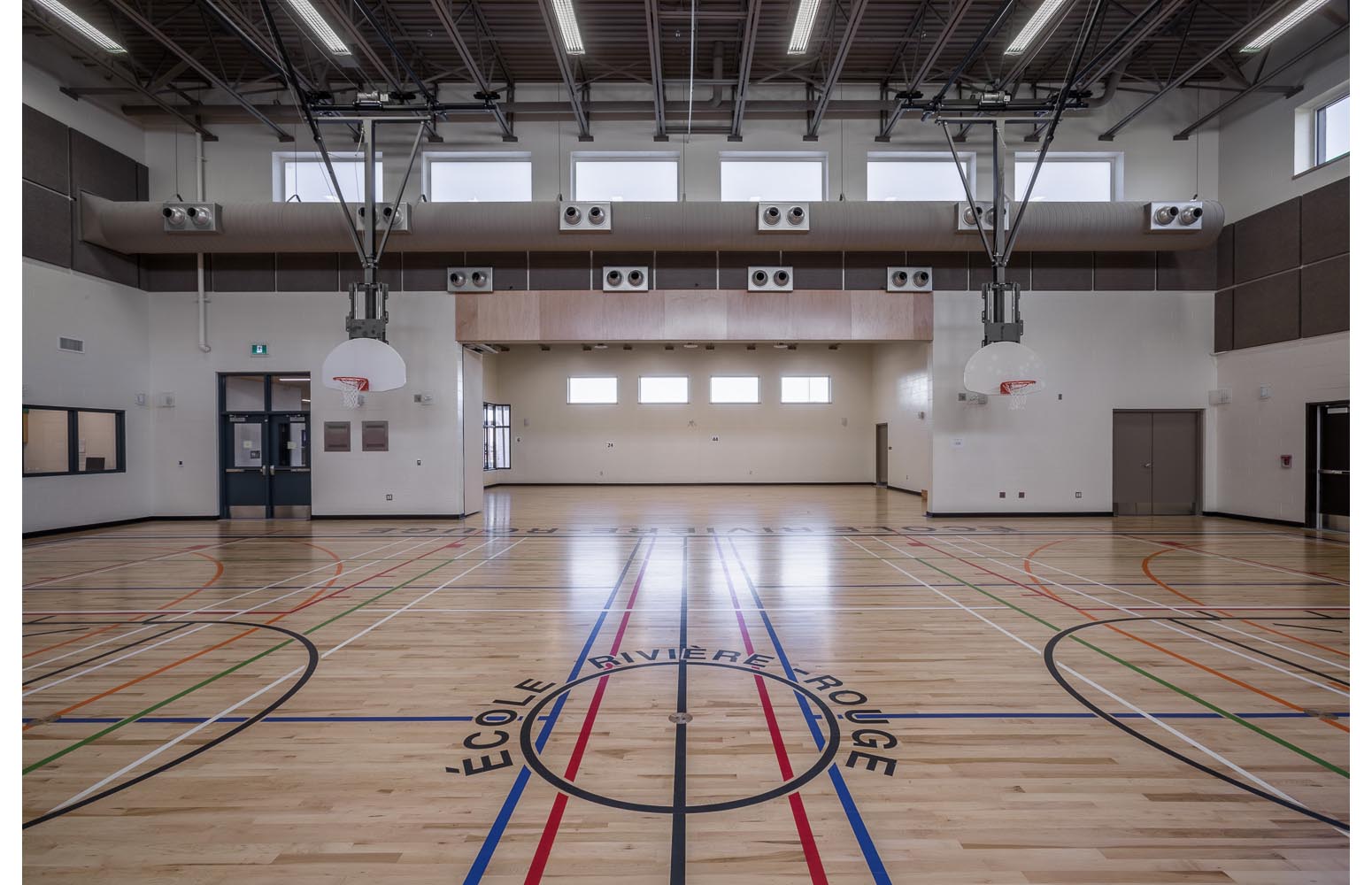  Ecole Rivière Rouge Elementary, interior photo of gymnasium / Photo:  Lindsay Reid  