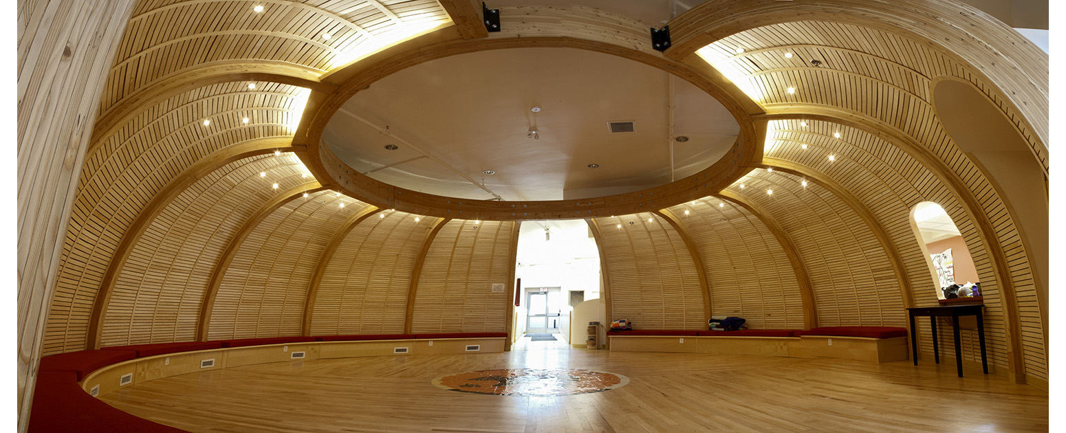  Makoonsag Daycare, interior photo of spirit room / Photo: Derrick Finch 