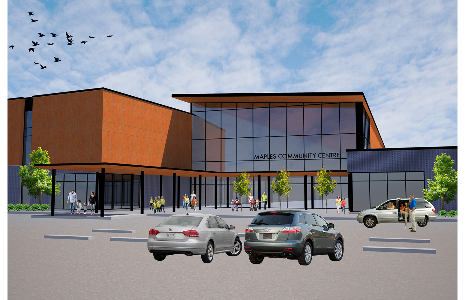  Maples Community Centre, exterior rendering 