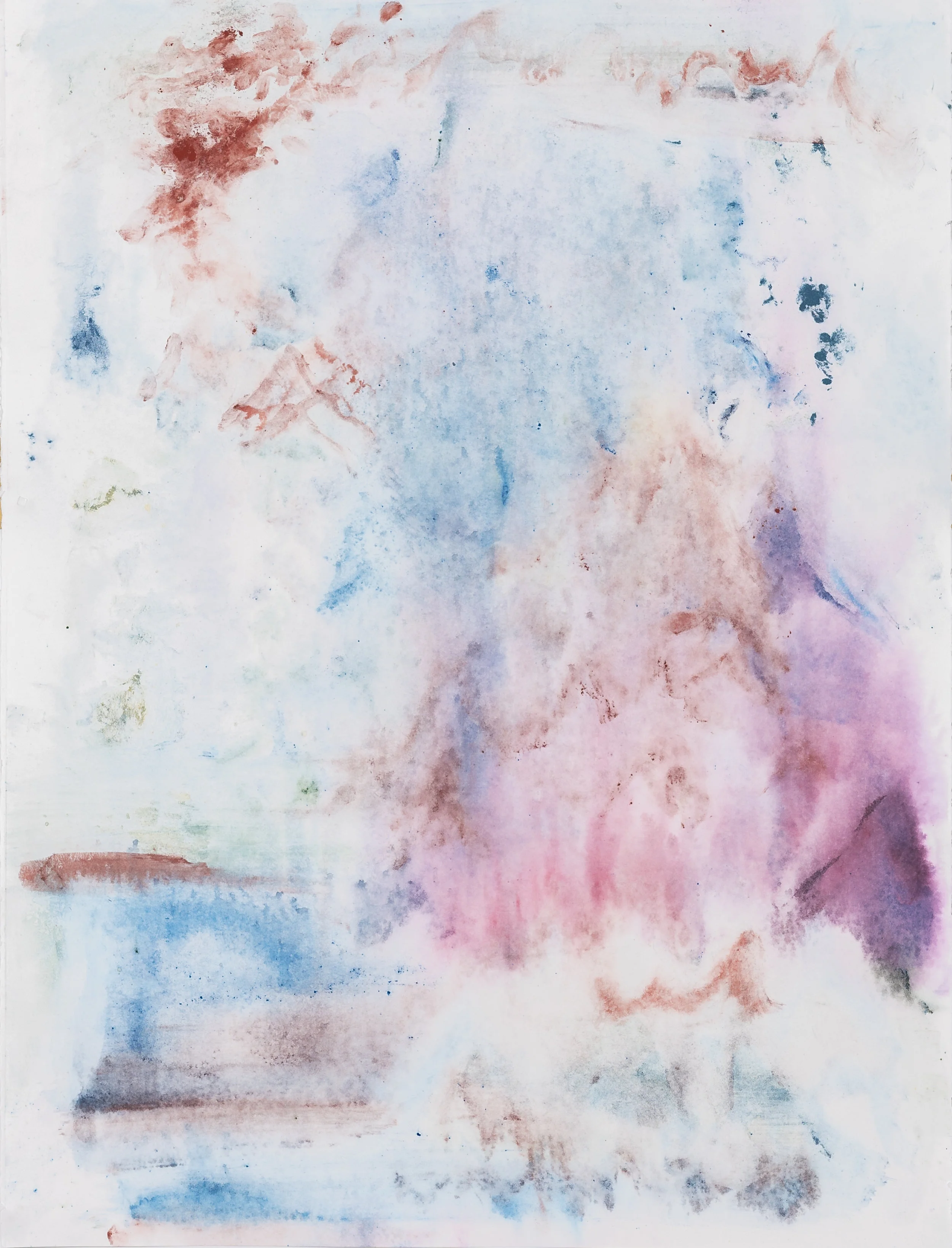   Untitled 1  22x 30 in silk aquatint mono print with earth pigment 2019 