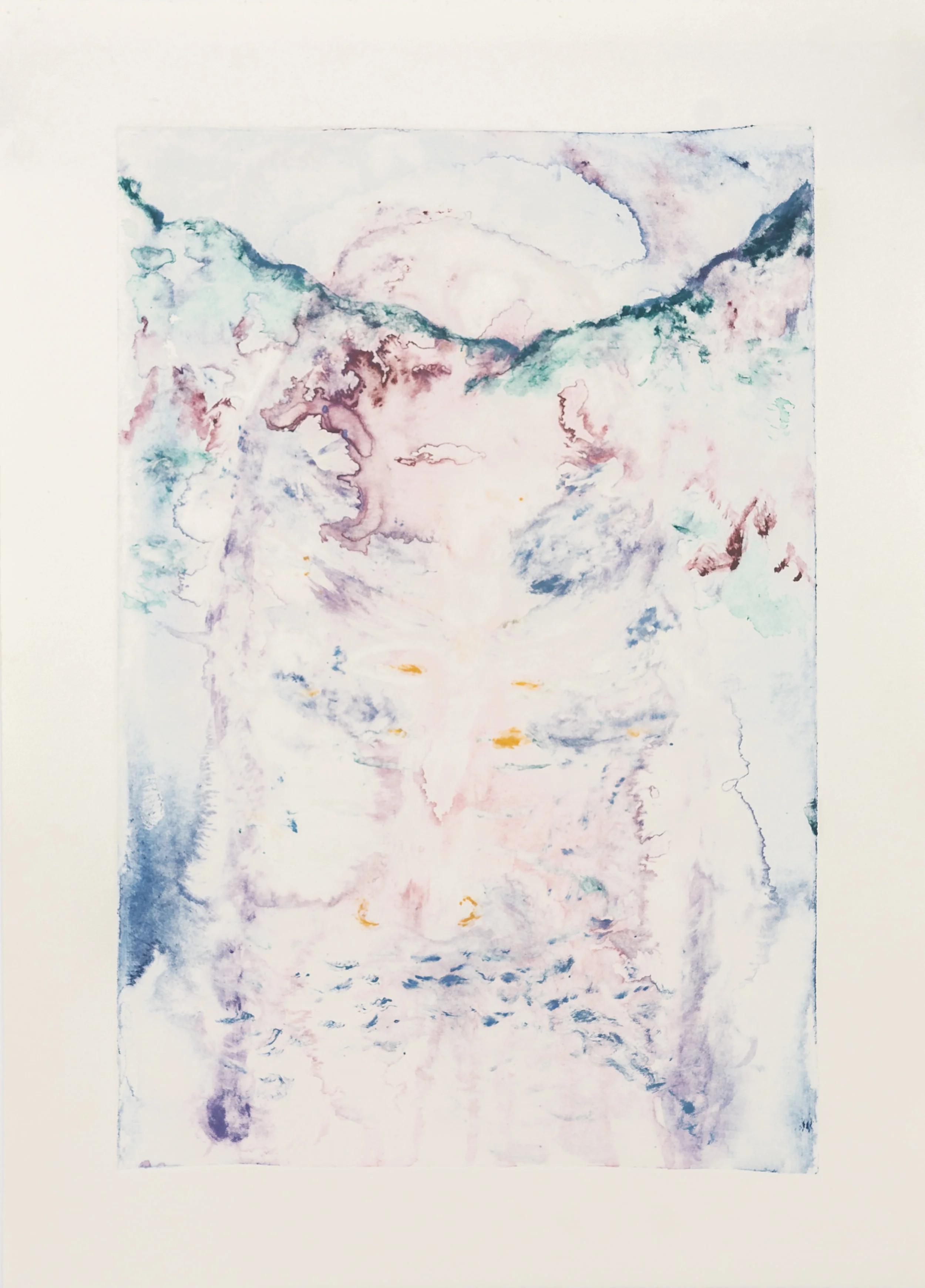  el espíritu de la abuela 1   20x 26 in silk aquatint monoprint with earth pigment 2019 