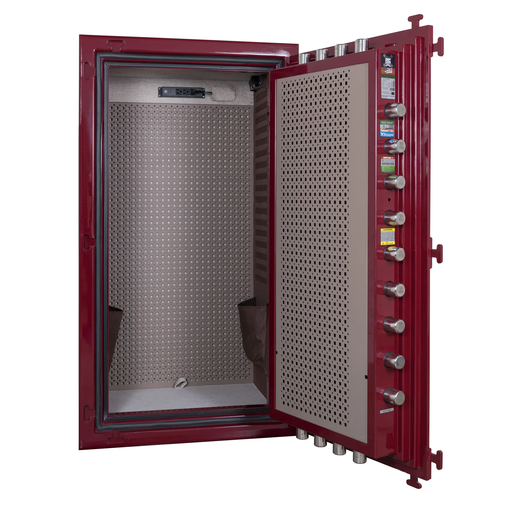 DEFCON 1 Gloss Burgundy - Stainless Steel Plate Door