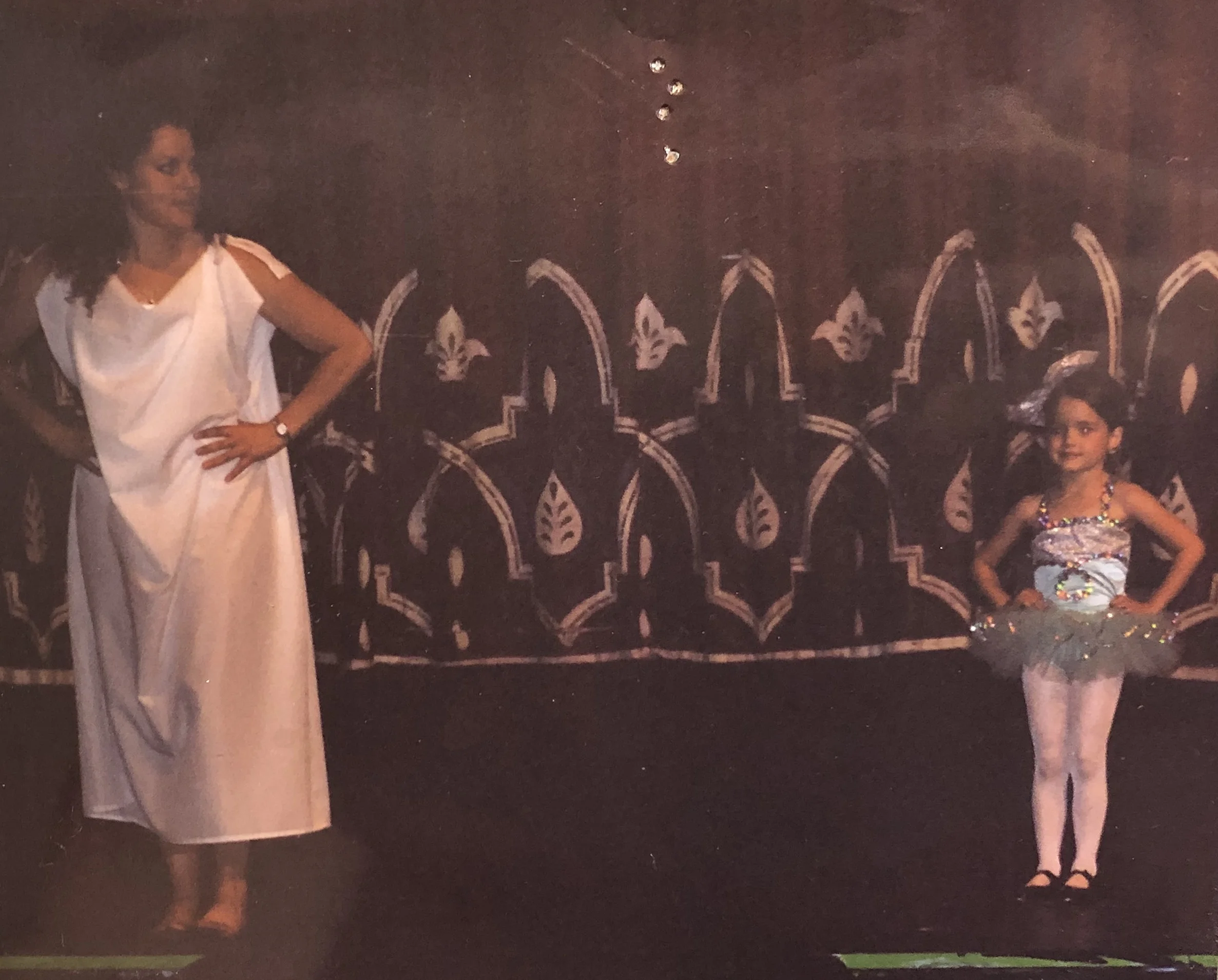 Colleen and Kallyn on stage at Recital in 1998