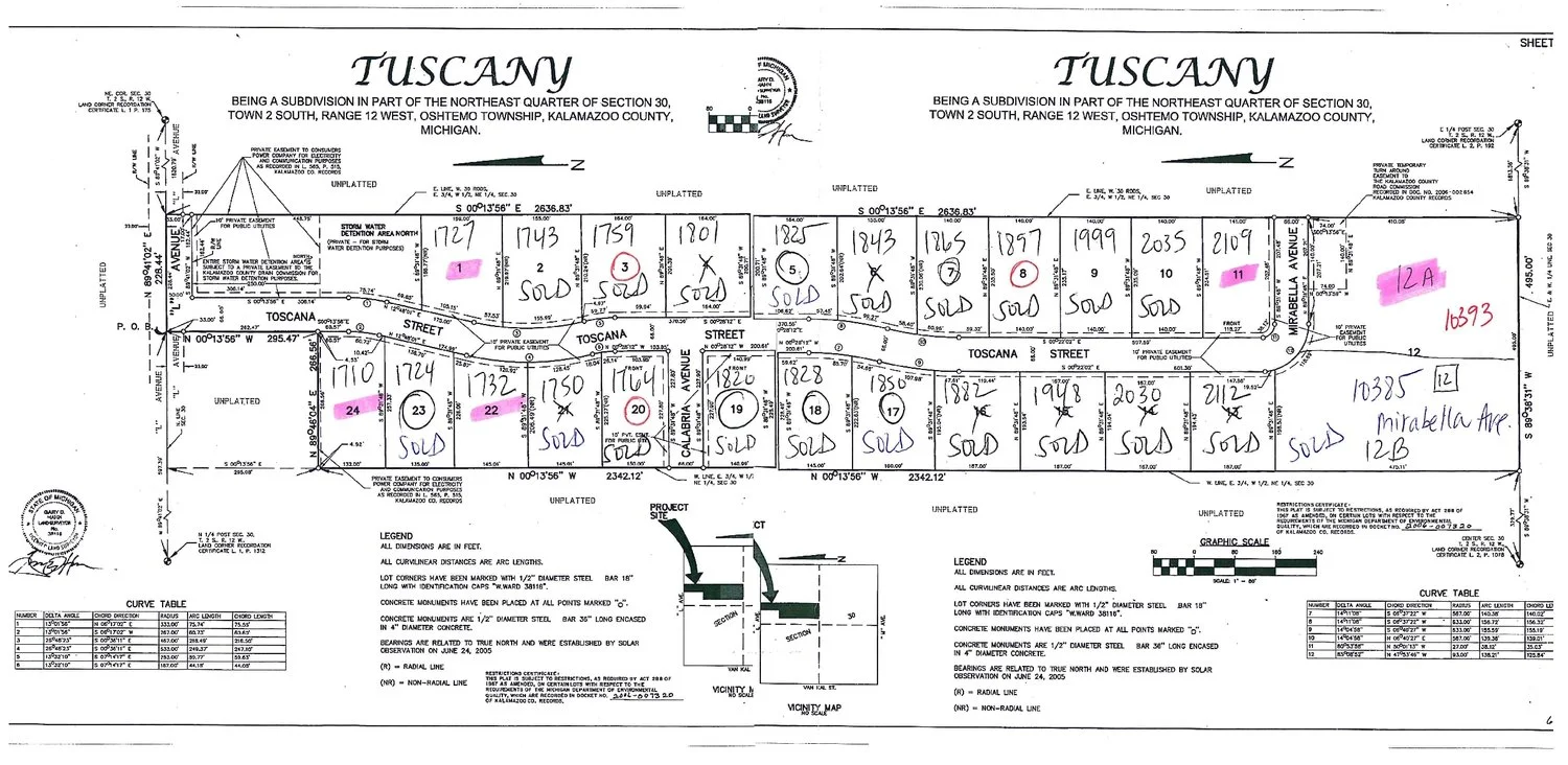 Tuscany Plat Map