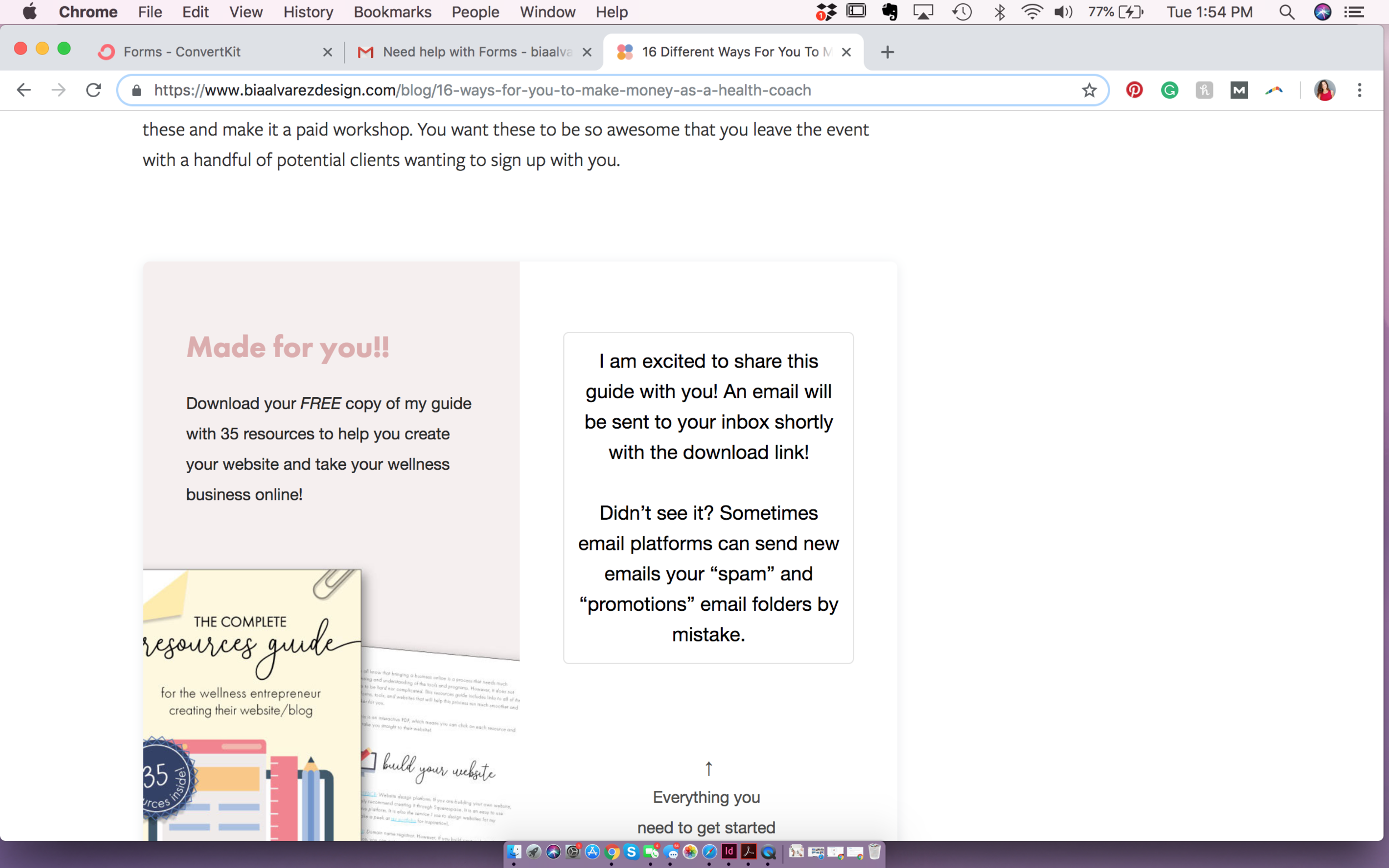 How To Customize Your ConvertKit Form's Success Message Colors custom css bia alvarez design blog post
