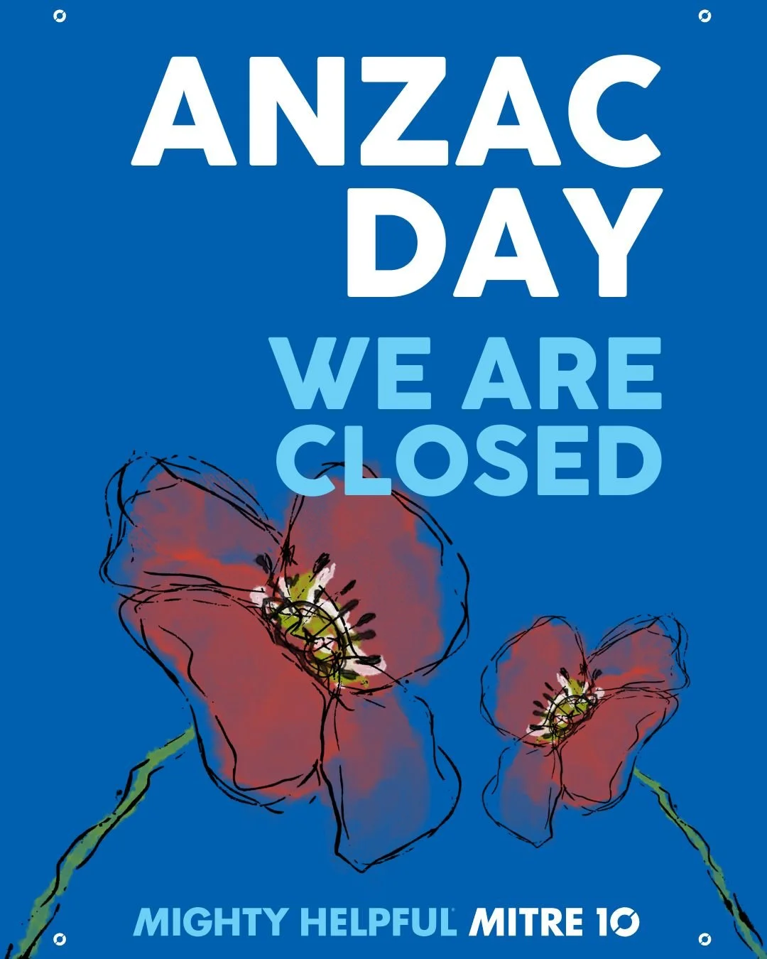 Lest we forget 🌺
We&rsquo;ll be closed this ANZAC Day
But back to help you on Sunday from 9am&ndash;4pm.
See you then!
