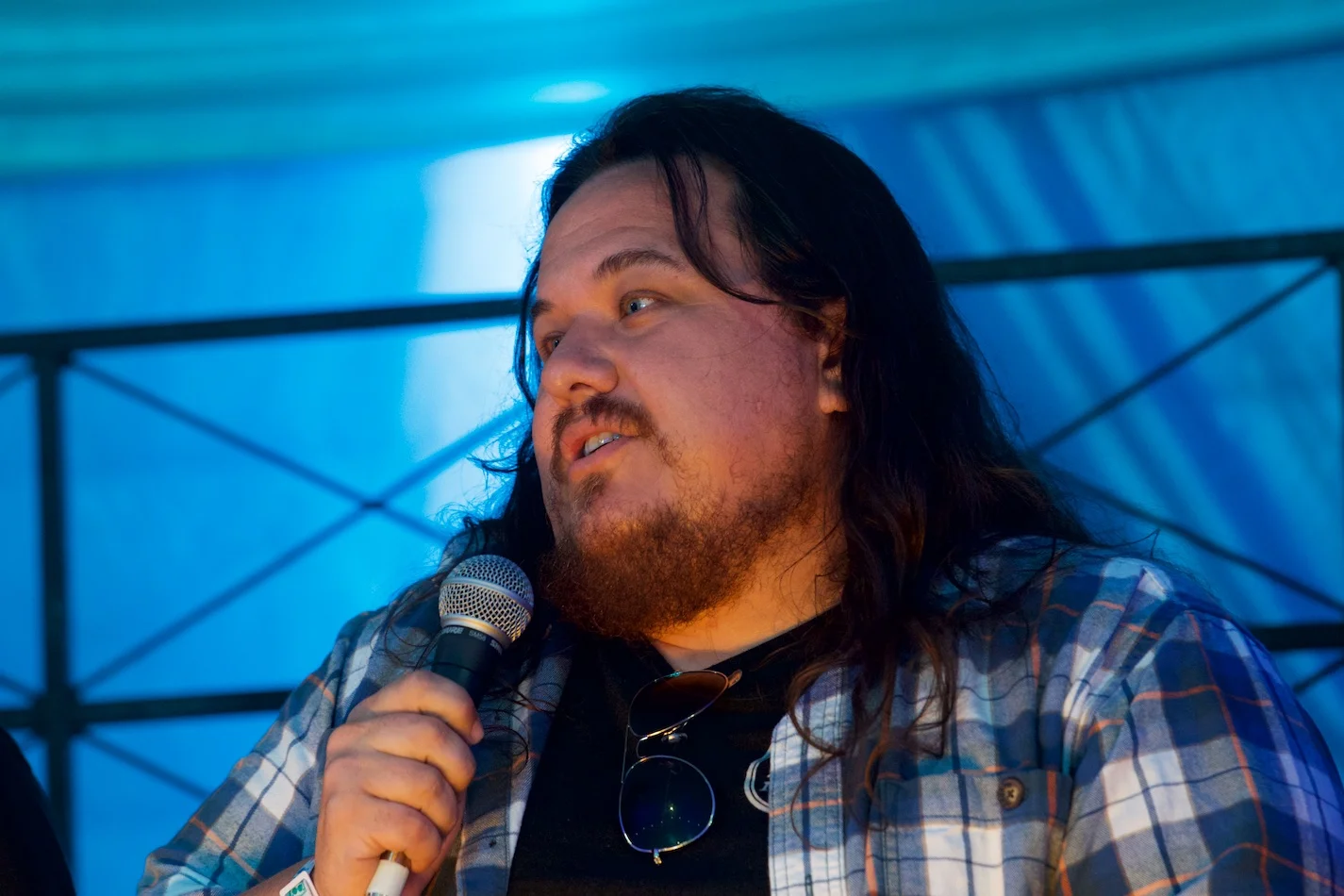 Comedian Shane Torres at Bonnaroo press tent.jpg