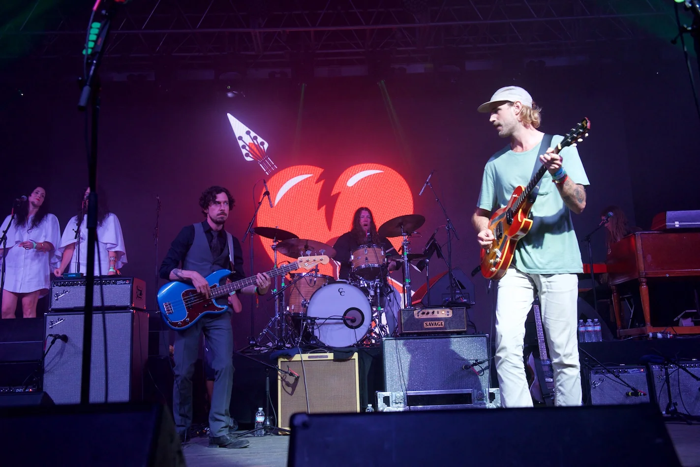 Rayland Baxter, Tom Blankenship and Patrick Hallahan perform aTribute To Tom Petty Super Jam Friday Late night at This Tent.jpg
