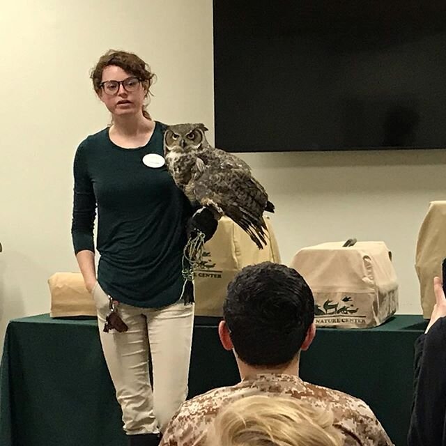 Evin from @howellnaturecenter shared several nocturnal animals at this week&rsquo;s Creatures of the Night program at the Eddy Discovery Center, including this great horned owl named Xena.