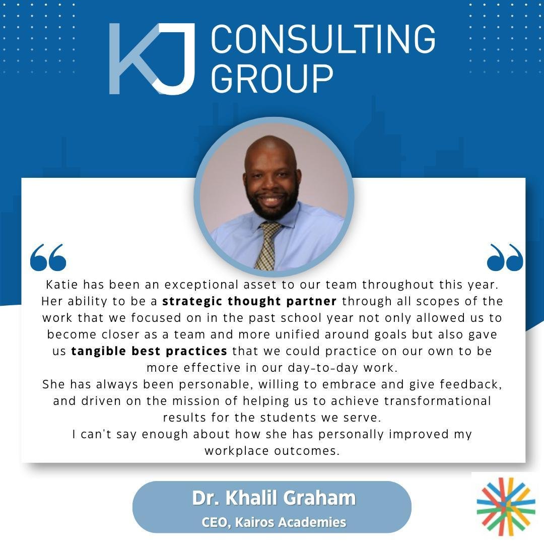 We love collaborating with schools, teams, and leaders across the country to build better strategies, systems, and culture. 
As we get ready to move into the summer, let's discuss how we can support your goals.
kjconsultinggroup.com/contact.

#Client