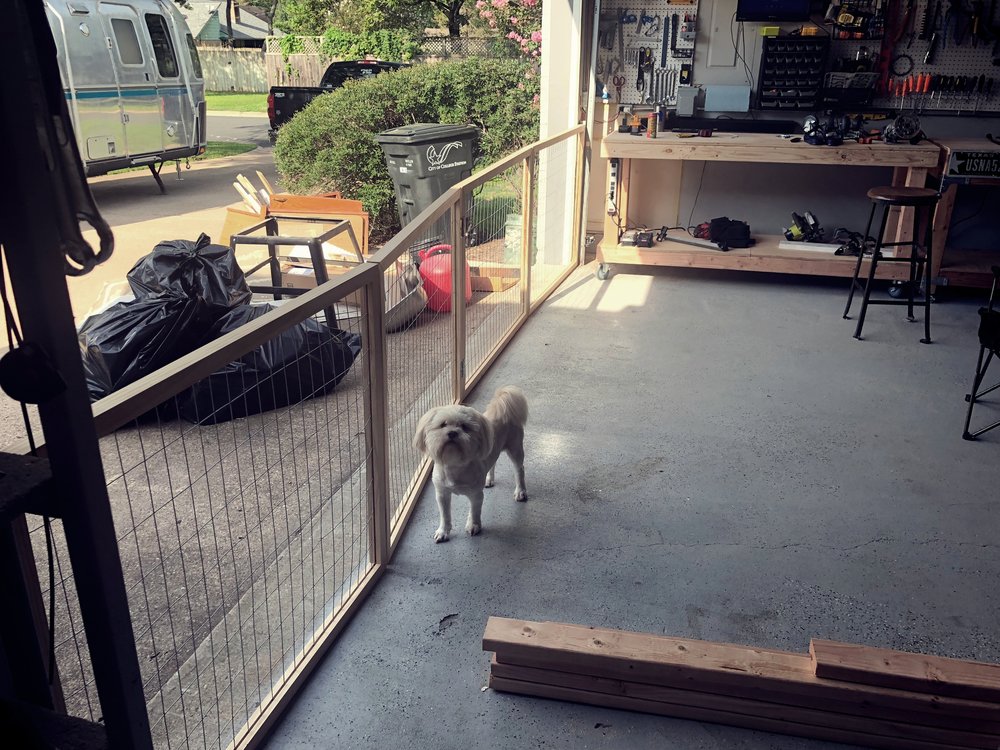 Mancave Garage Gate Trailer Trashin, Garage Door Gates For Dogs