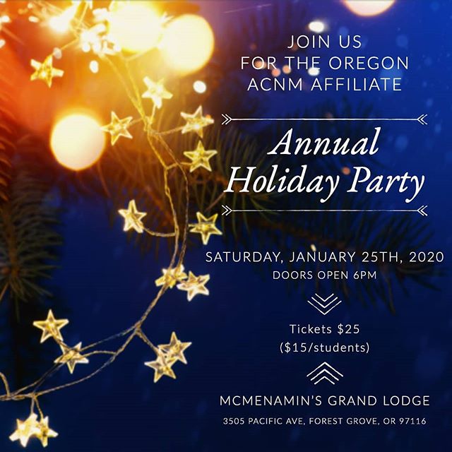 Get your ticket to the Oregon Affiliate annual holiday party on January 25th! This is a great opportunity to connect with midwives around Oregon and celebrate what it means to be a midwife! https://www.eventbrite.com/e/oregon-acnm-affilitate-holiday-