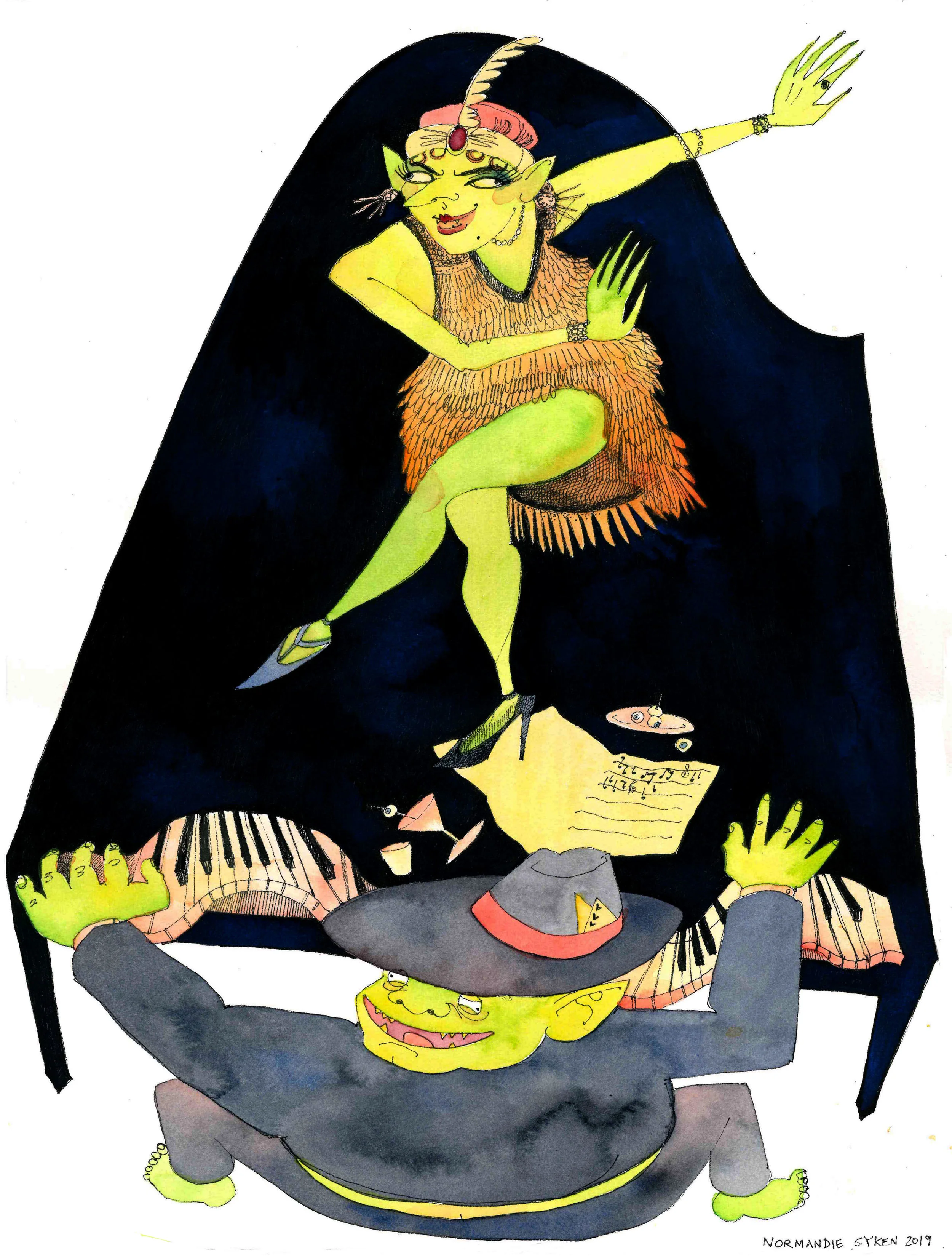 Piano Playing Swing Dancing Goblins