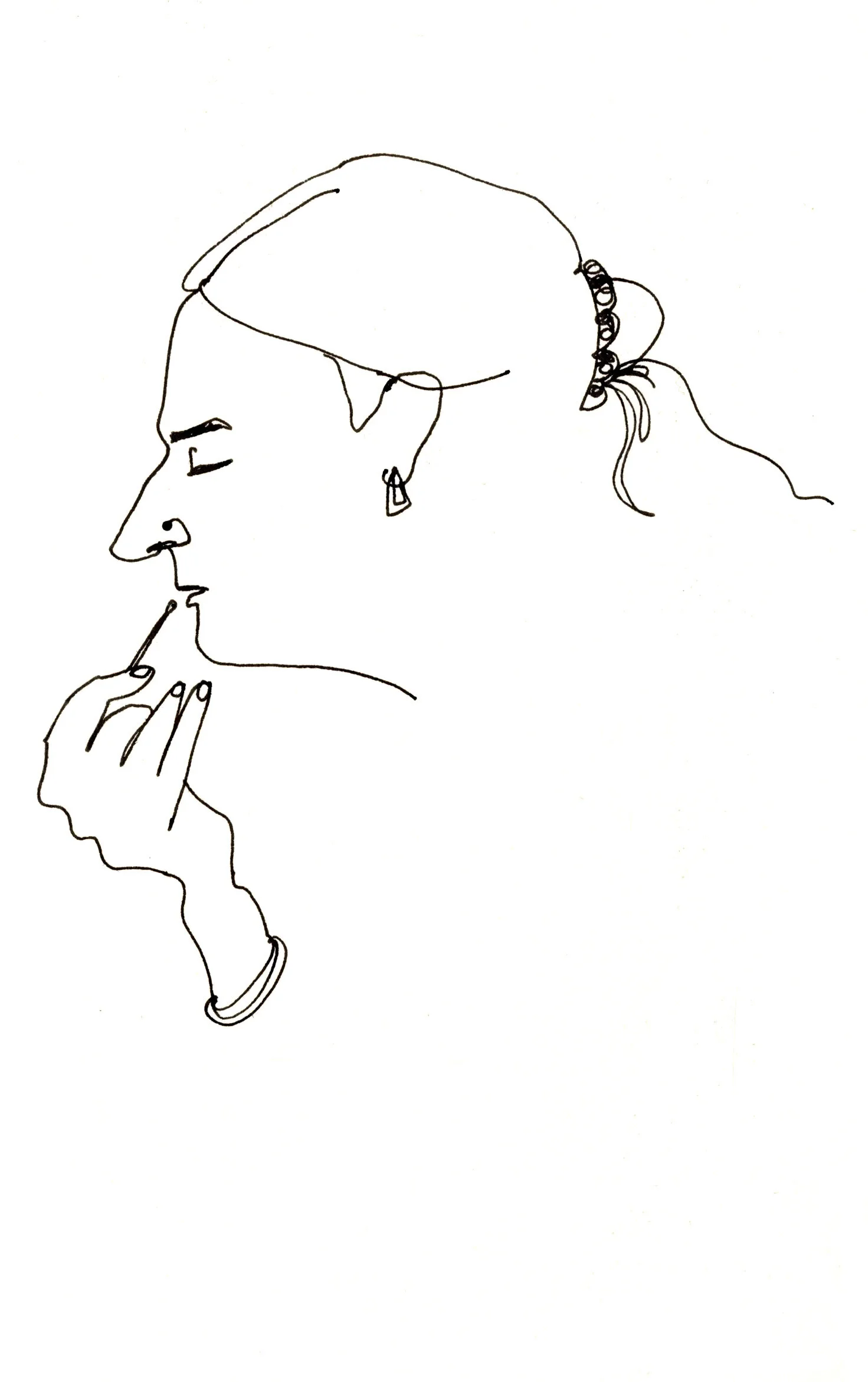 Woman Putting on Lip Gloss