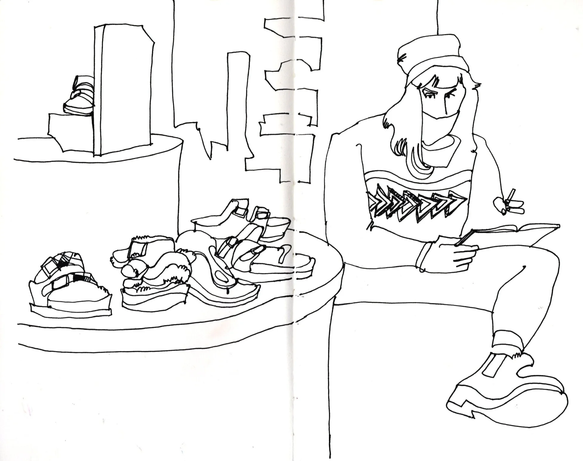 Self Portrait in the Shoe Department