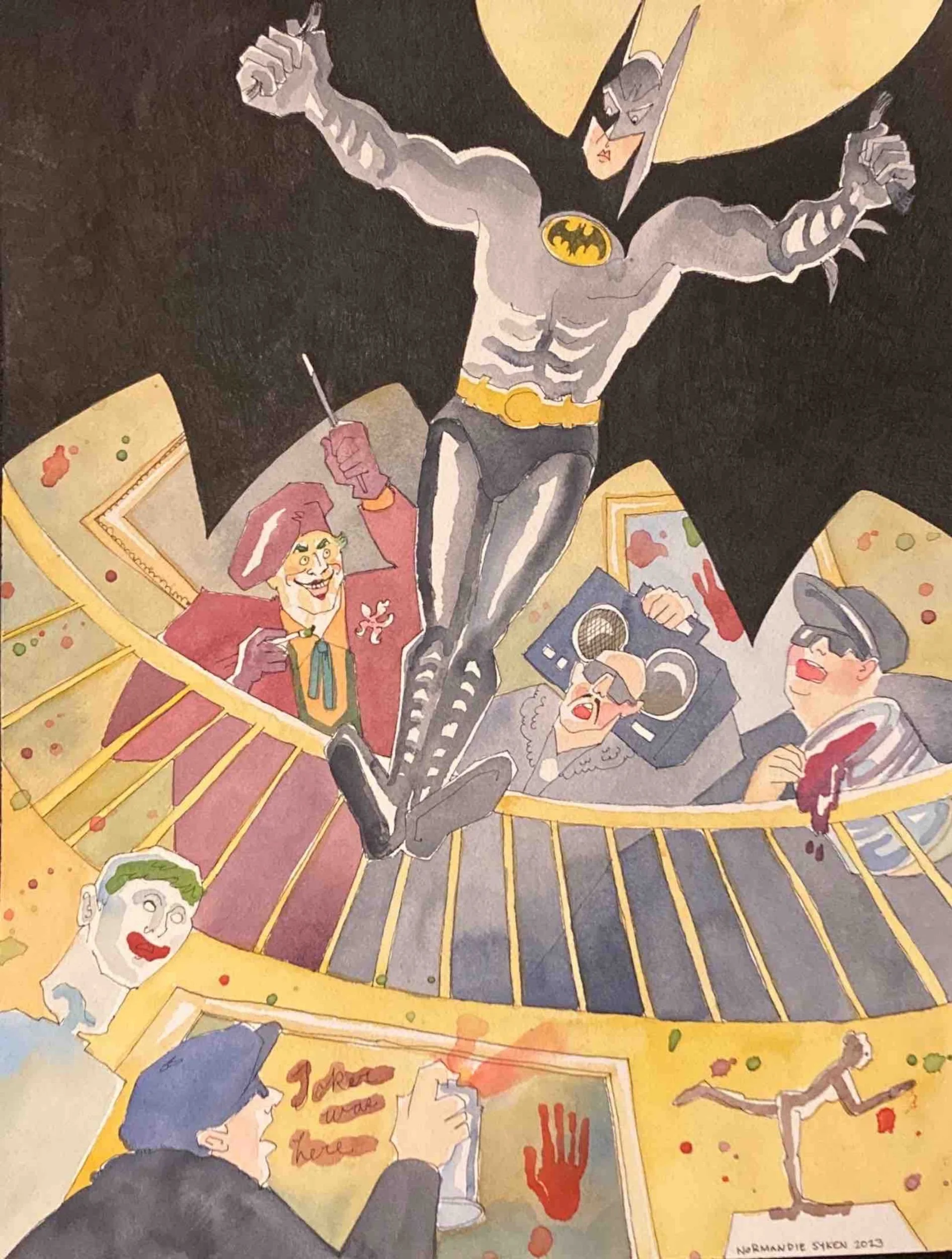 Joker Vandalizing the Gotham Museum 