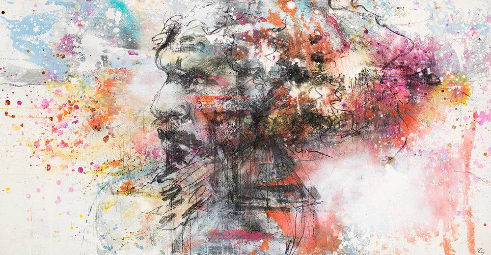 Warrior. Mixed Media On Canvas. 101 x 198.