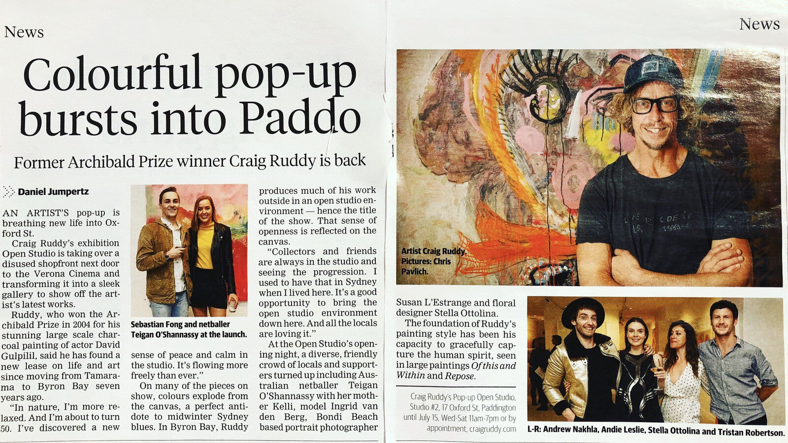 Wentworth courier - "colourful pop-up"