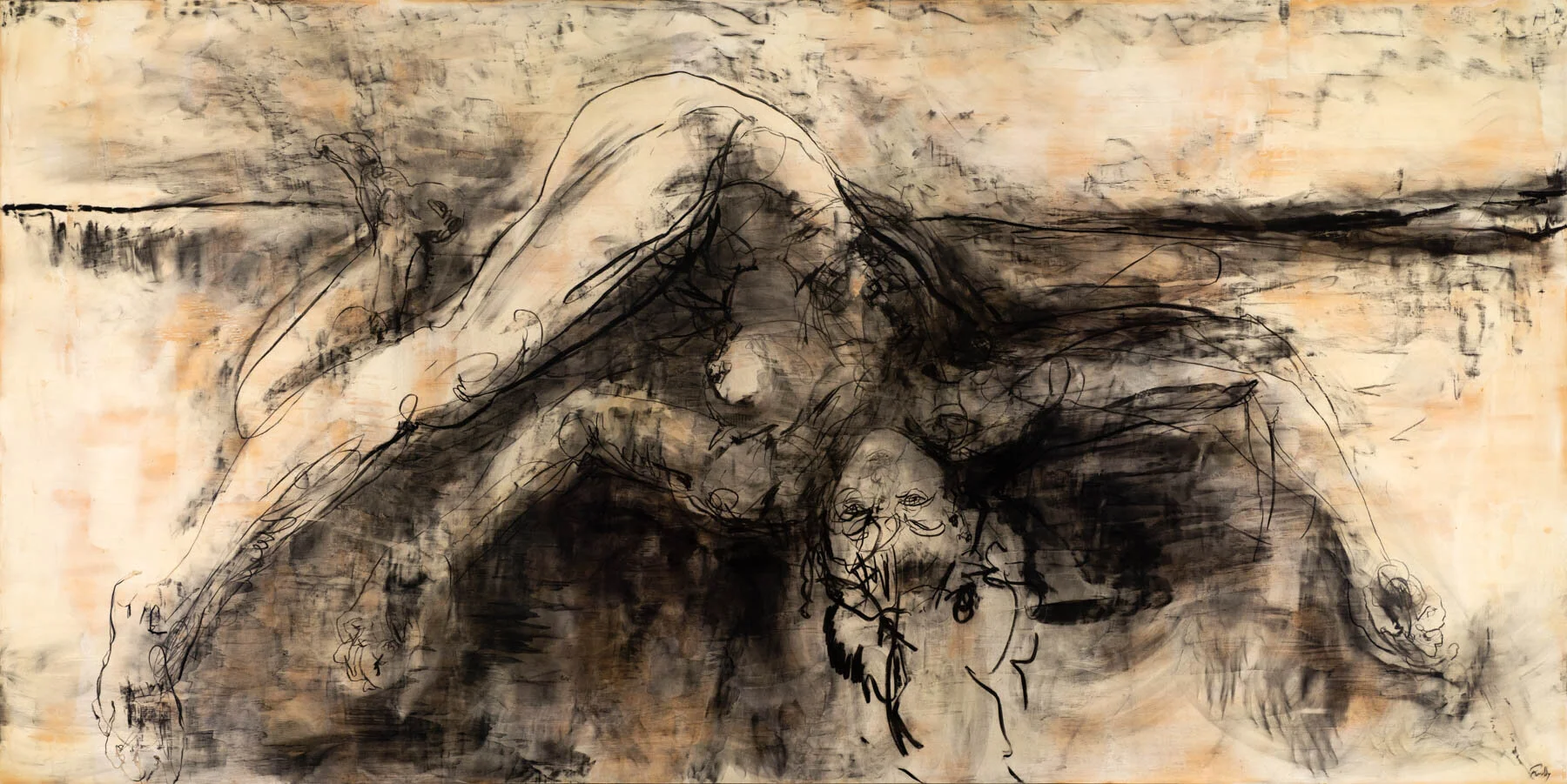 Playing on the Sand mixed media on board 120x240cm $18,000.jpg