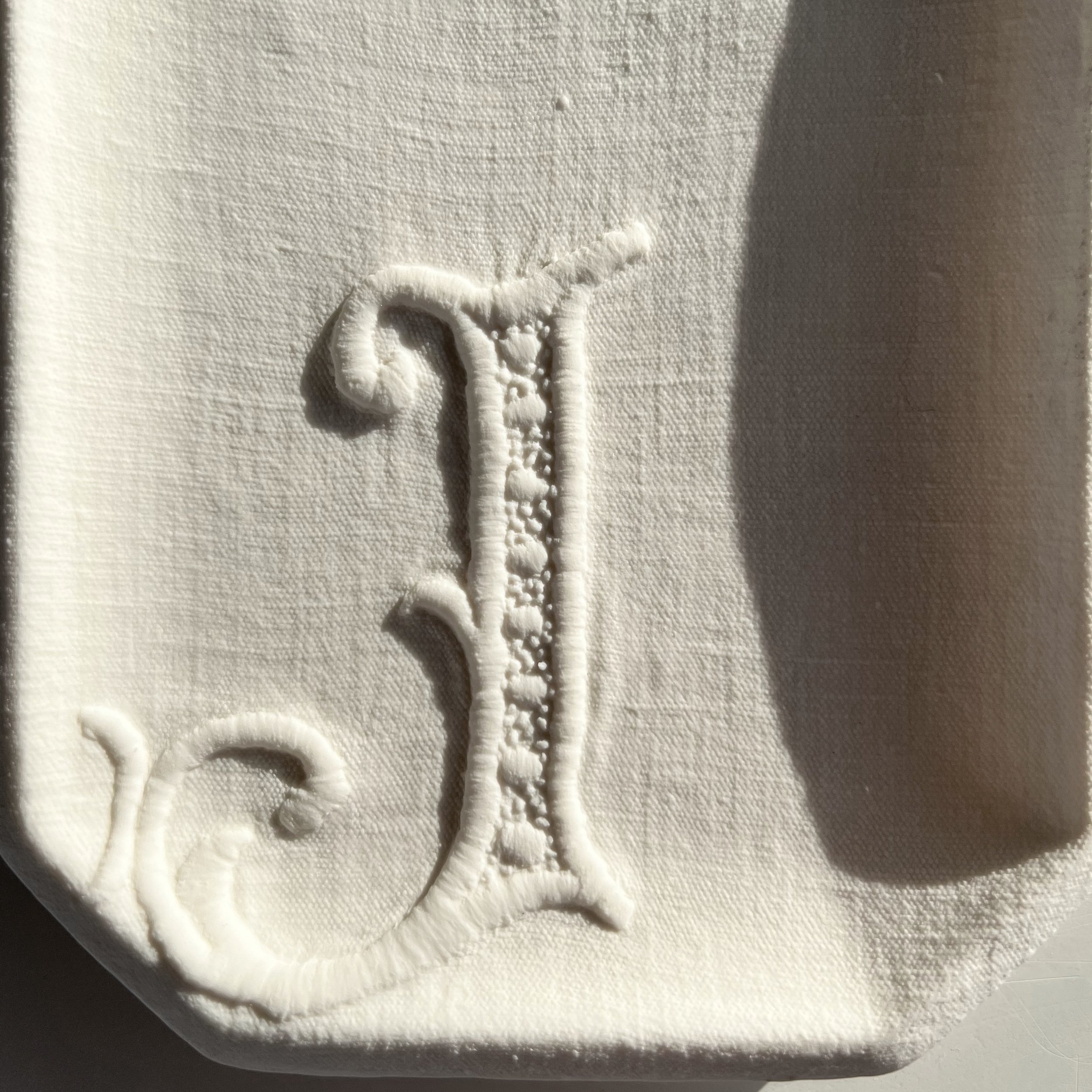 hand made dish in extra white porcelain