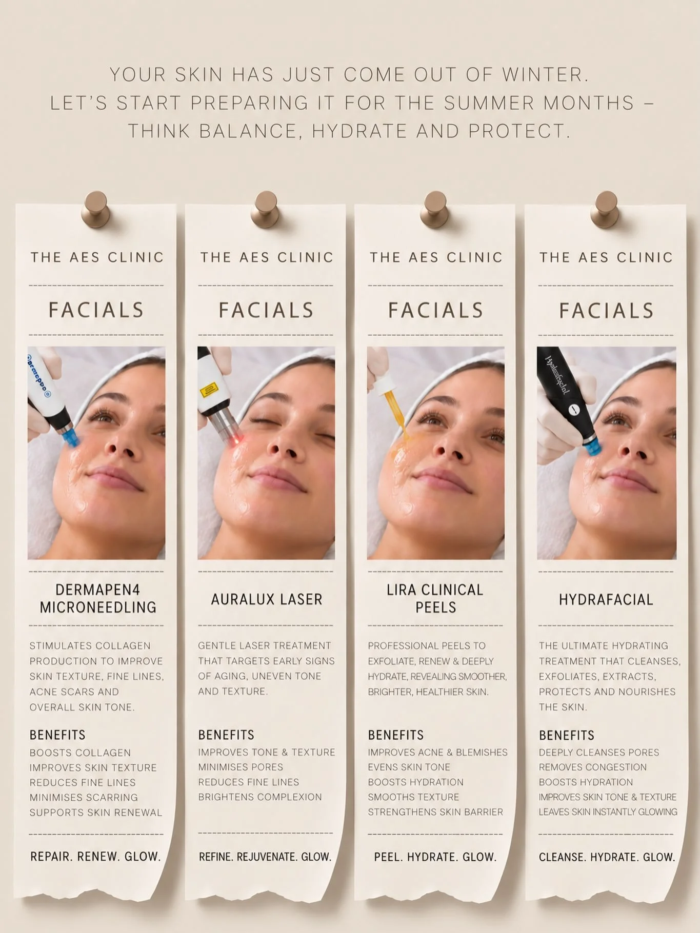 Your skin has just come out of winter, and spring is the best time to start preparing it for summer.

The colder months can leave skin a little dull, dry and congested. Now is the time to reset it, so it&rsquo;s ready for the heat, the sun and all th