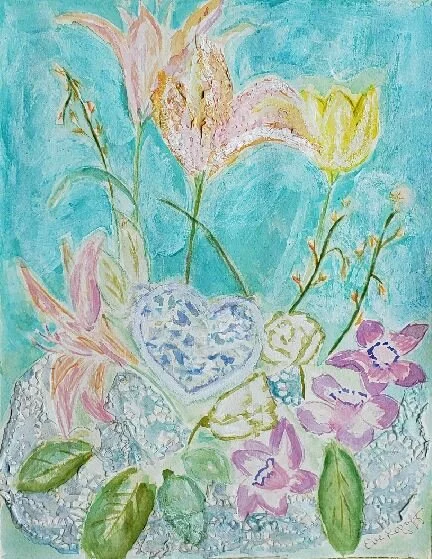 Eve Rogoff, Lace with Love, Mixed Media.JPG