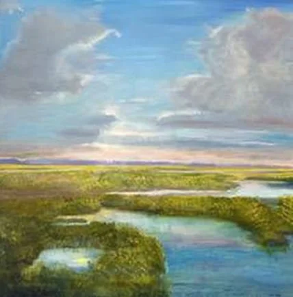 Gail Ingis, Madison Marshes, 36 x 36 oil on metal NFS.jpg