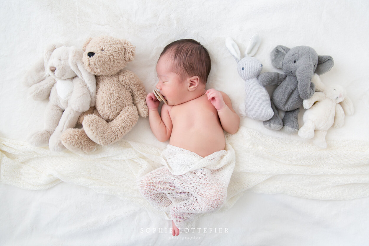 souvenir précieux bébé et ses peluches