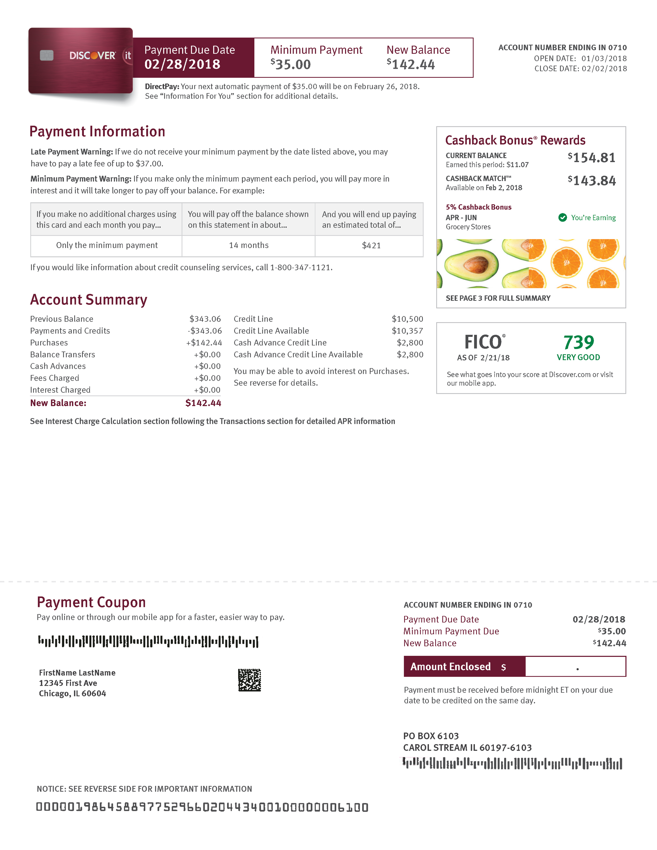Discover Card Statement Redesign — Angela May