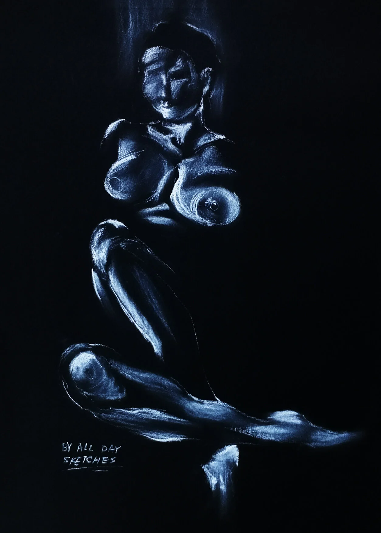 woman in white-sitting