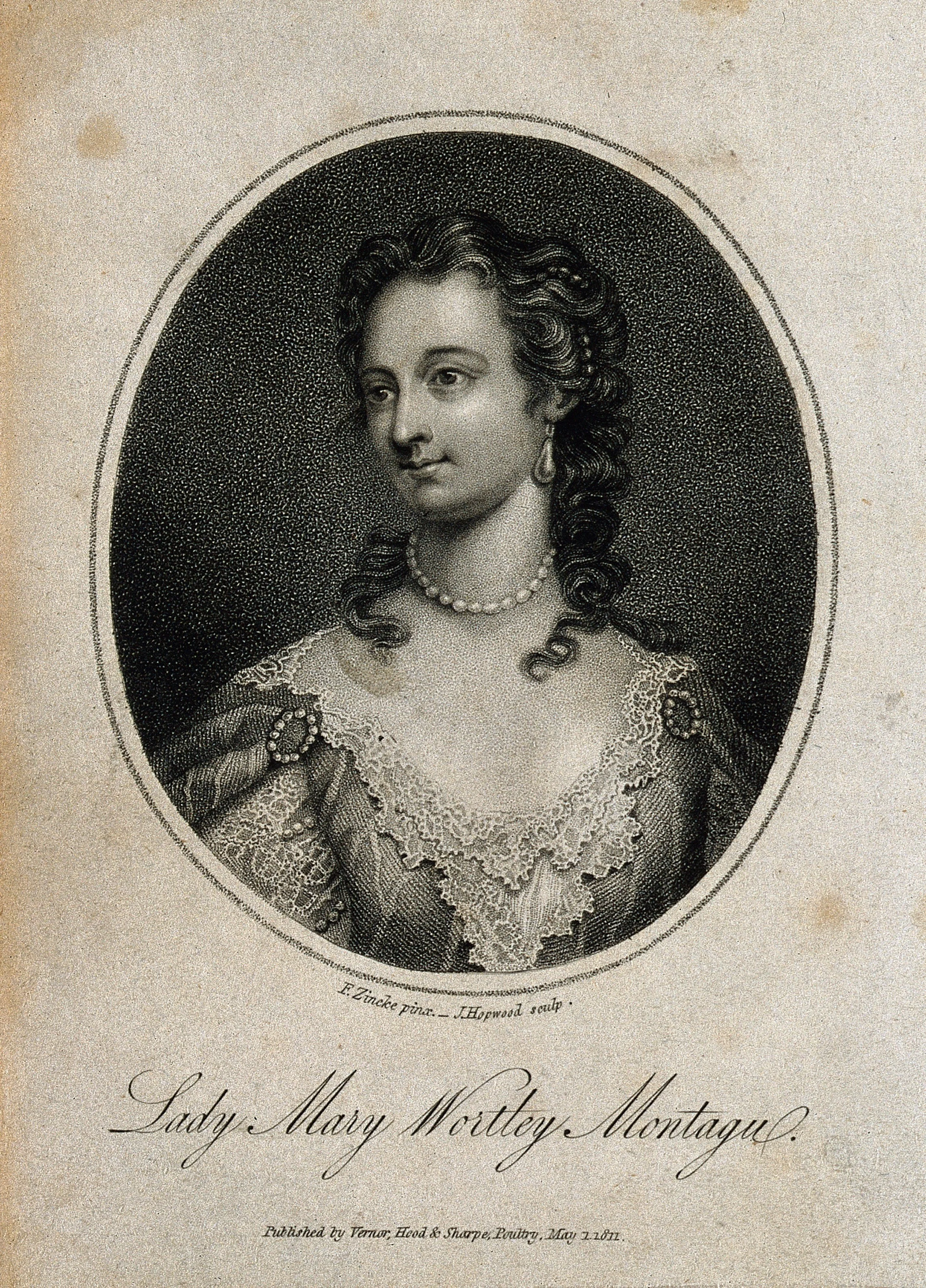 James Hopwood, After Christian Friedrick Zincke, Lady Mary Wortely Montagu, 1811, London, Wellcome Collection.