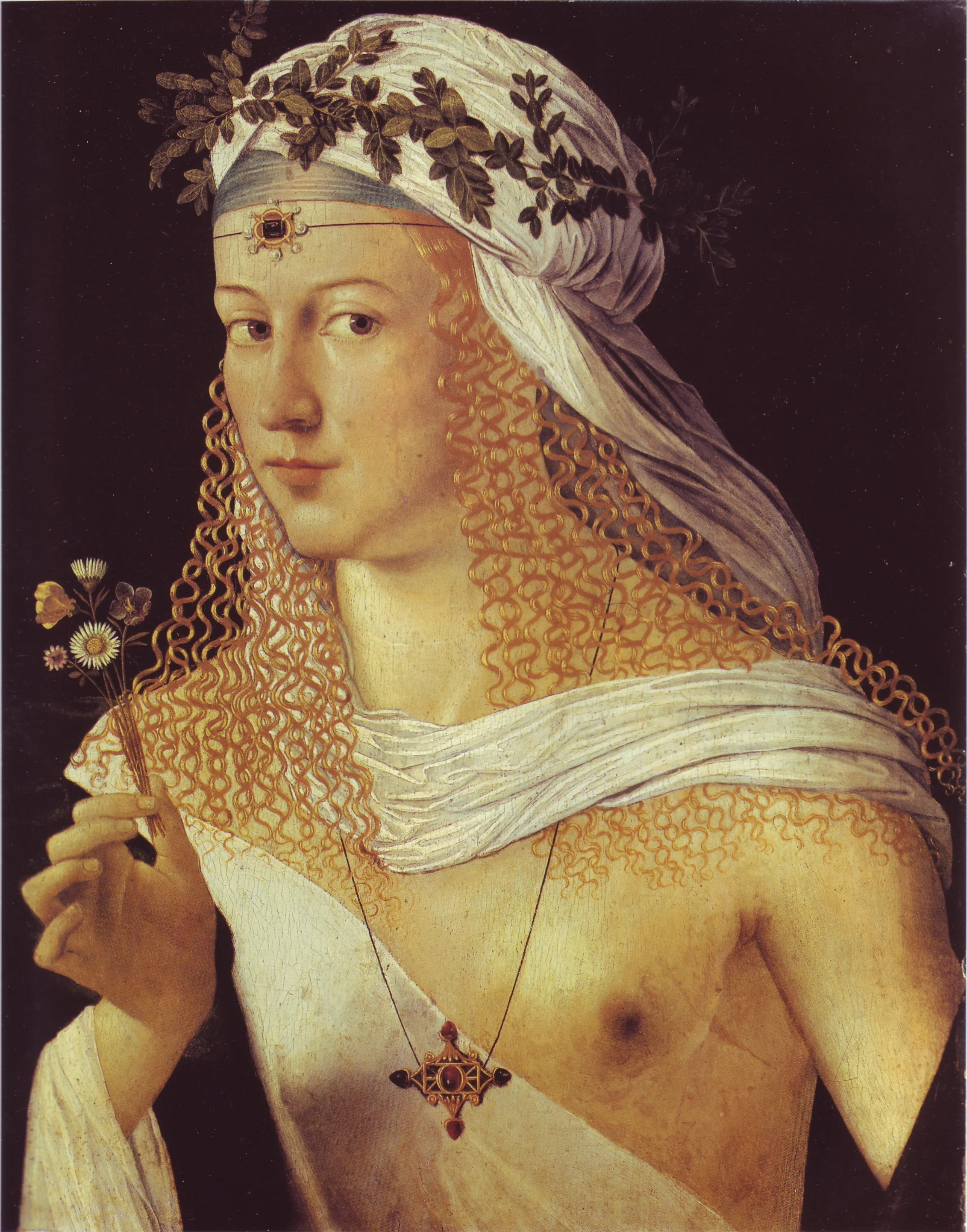 Bartolomeo Veneto, Idealized Portrait of a Courtesan as Flora, ca. 1520, Frankfurt, Städel Museum.