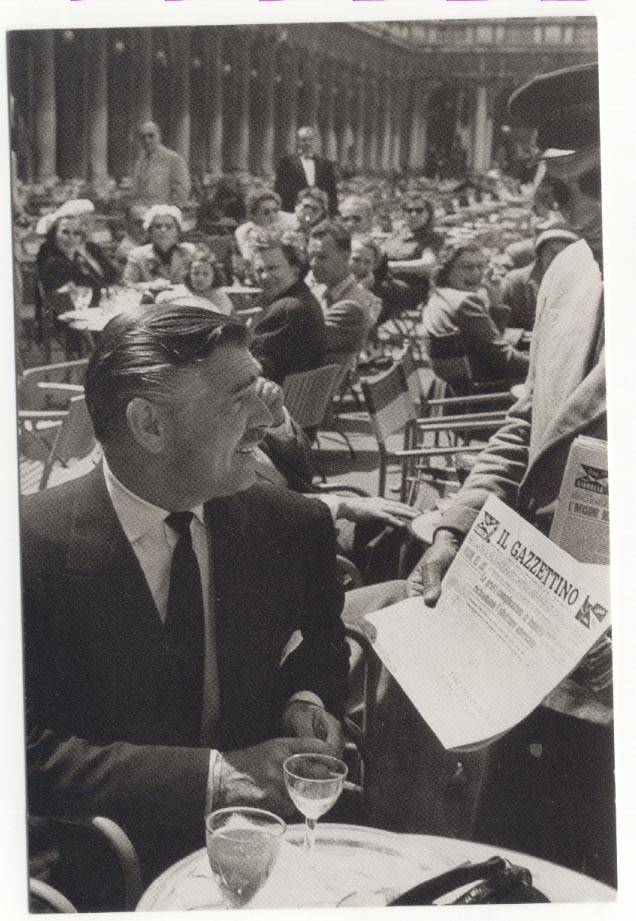 Clarke Gable, Caffé Florian. Photo: Archivio Storico Florian.