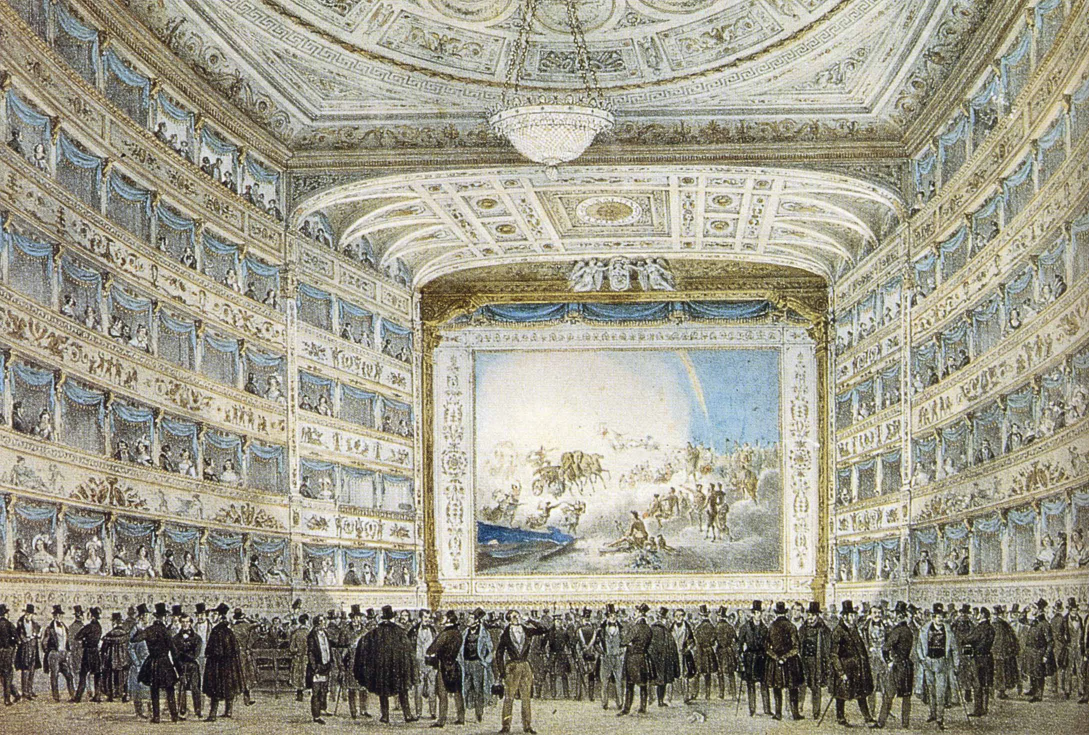 Interior of La Fenice, 1837, Venice. Original at Museo Correr, Venice