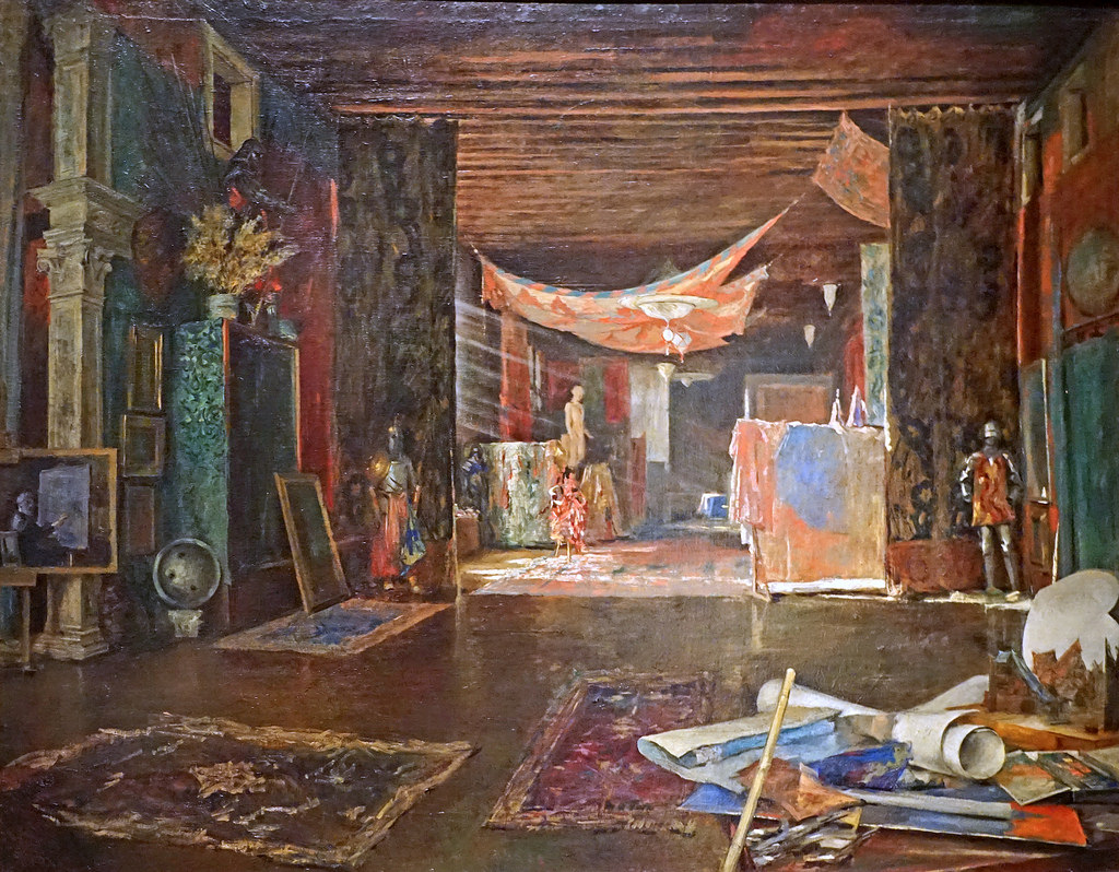 Mariano Fortuny, Studio in Palazzo Orfei, Venice, Italy.
