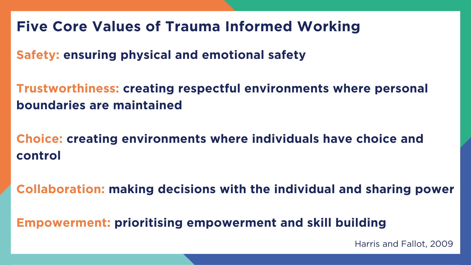 Trauma Informed Values Trauma Informed Network — One Small Thing