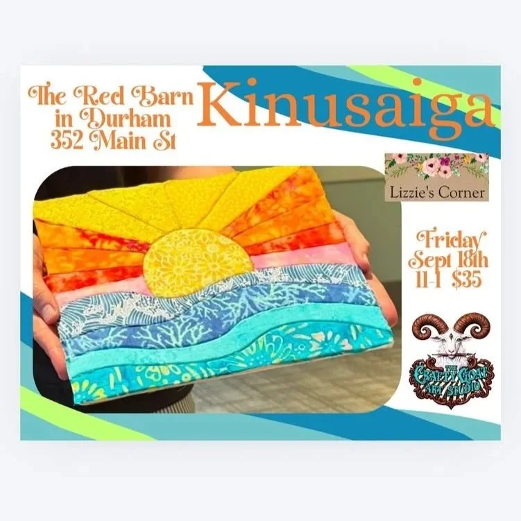 Kinusaiga Art-Join Lizzie at The Red Barn in Durham for a beautiful Kinusaiga workshop! Sunrise over the ocean