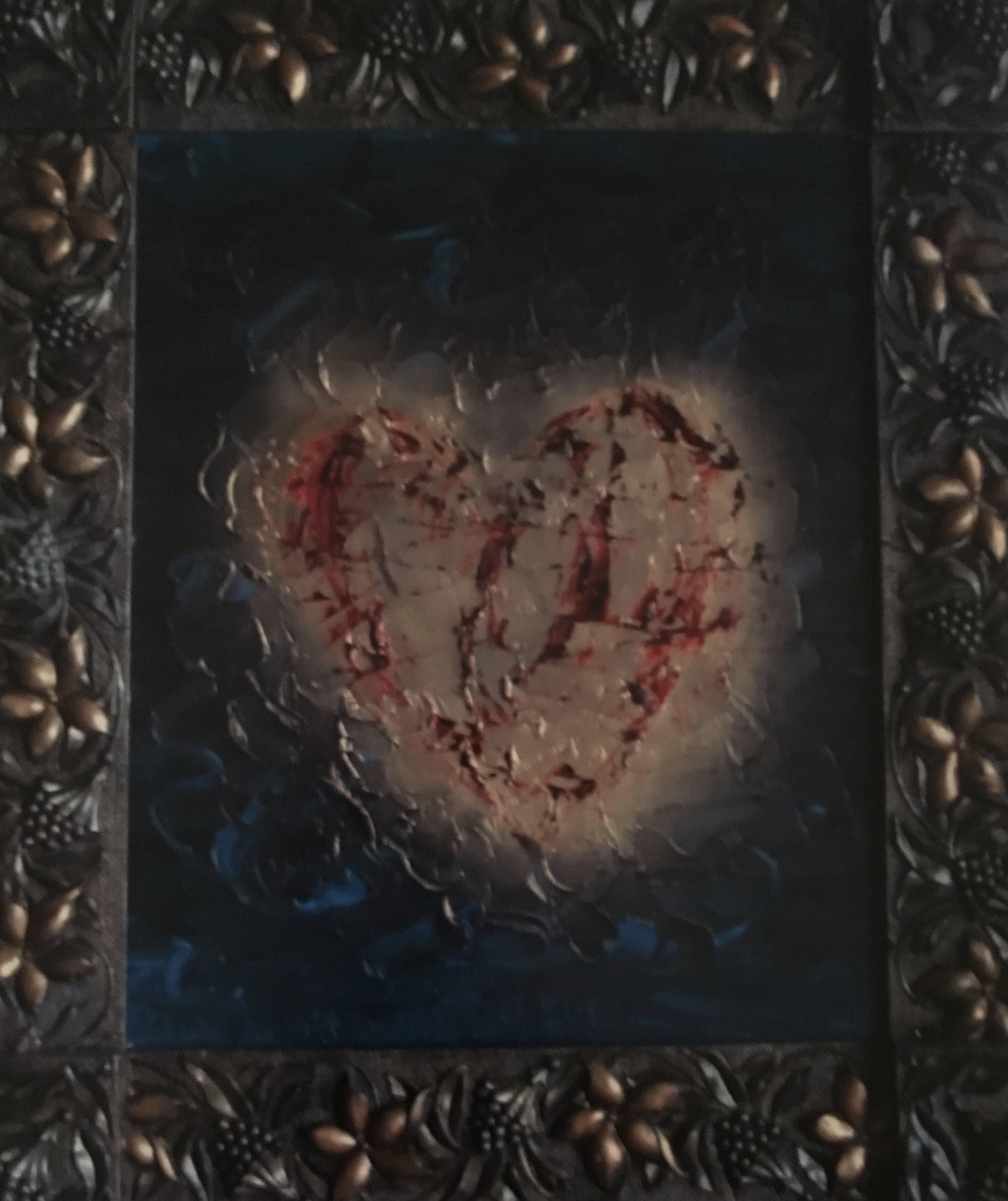 Heart of Gold: antique frame 24x20 Sold