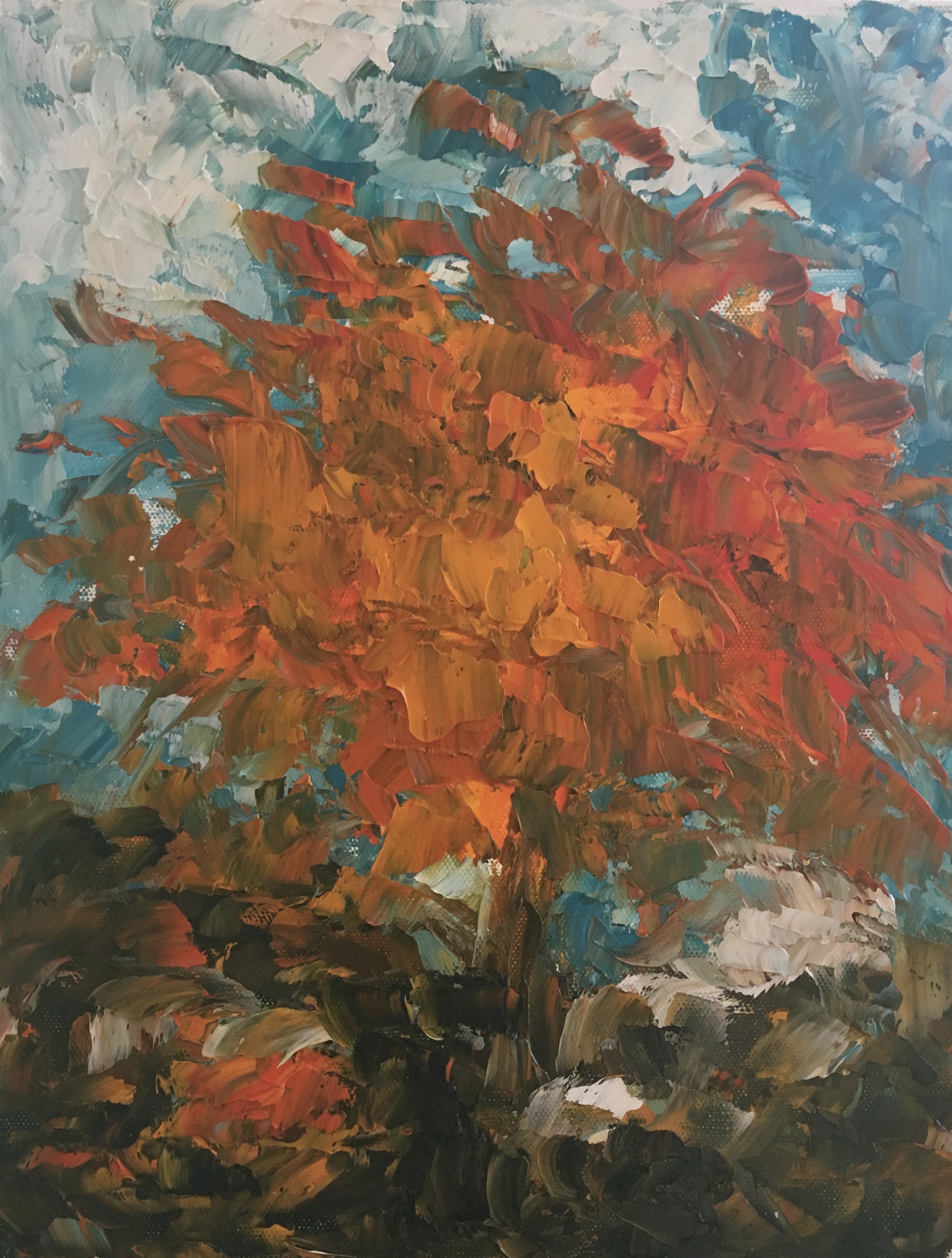 SOLD: Pear Tree By The River 14x11 Oil