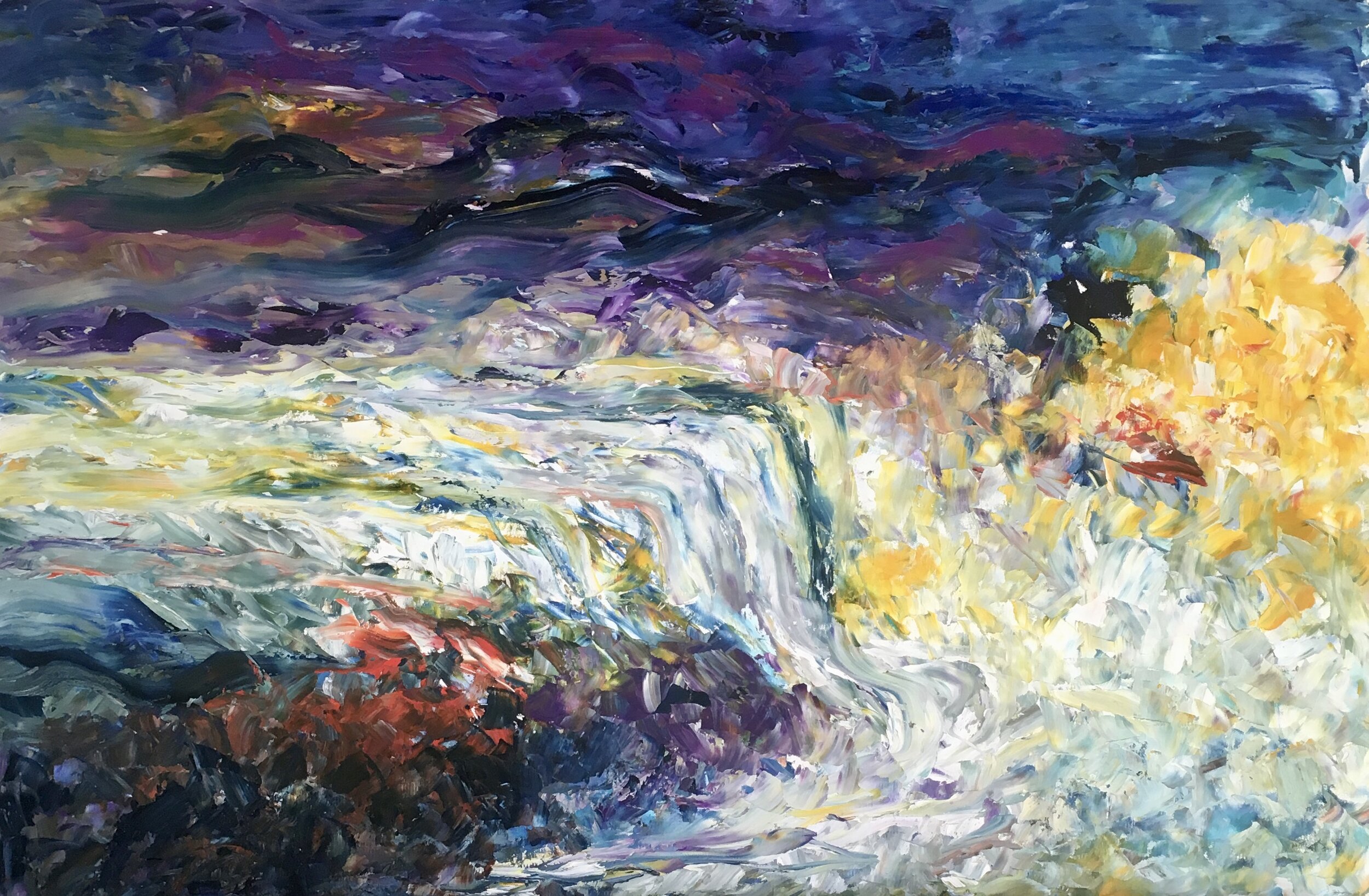 SOLD: "Water Over the Dam #3" Oil 24 x36