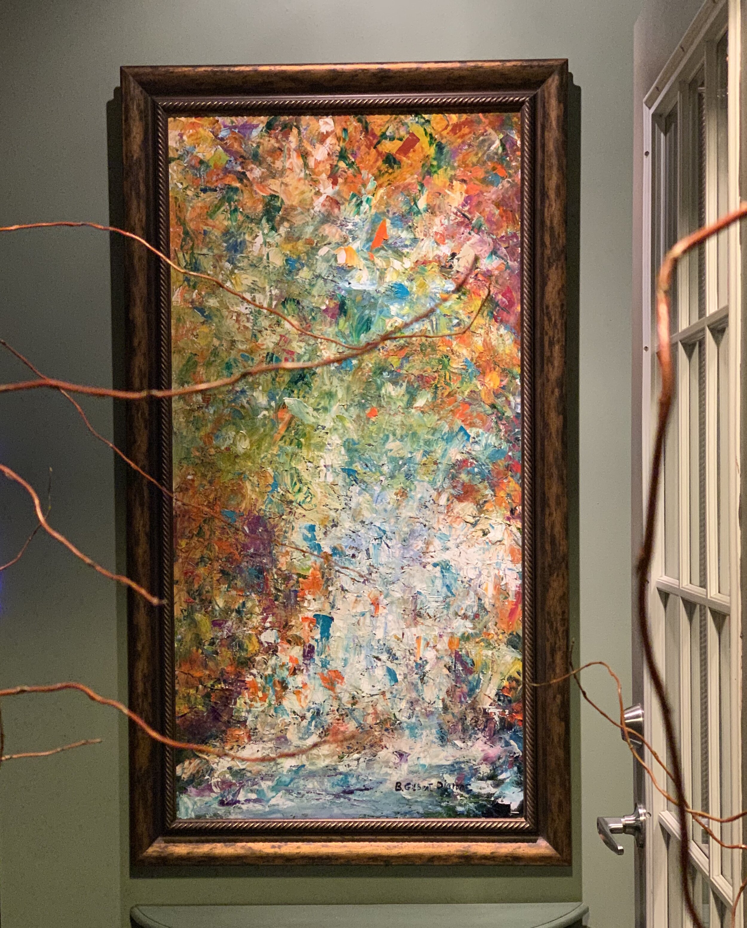 View of painting in collector's entry