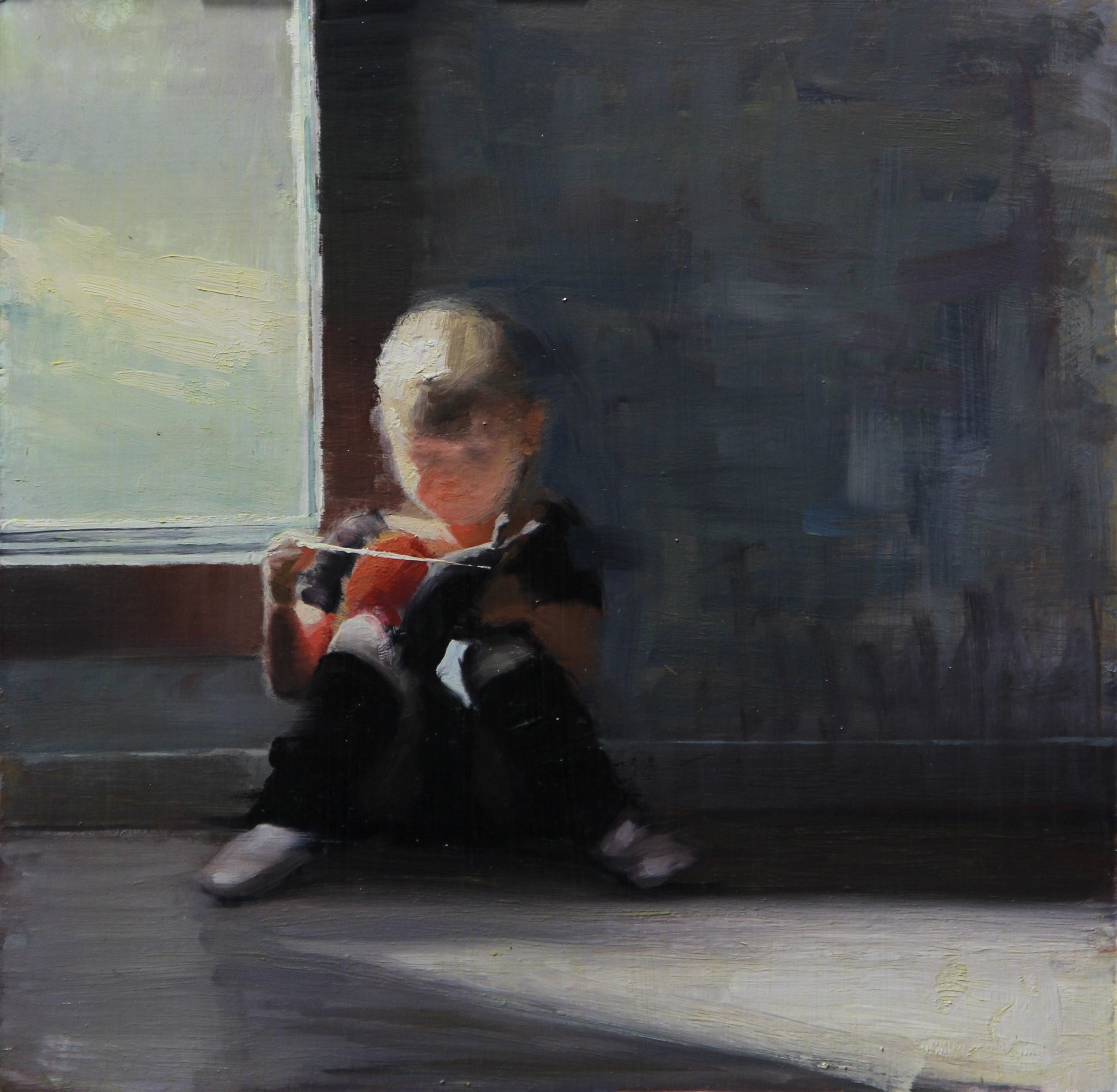 “ Everlee by Window” 12x12, Oil on Panel $400